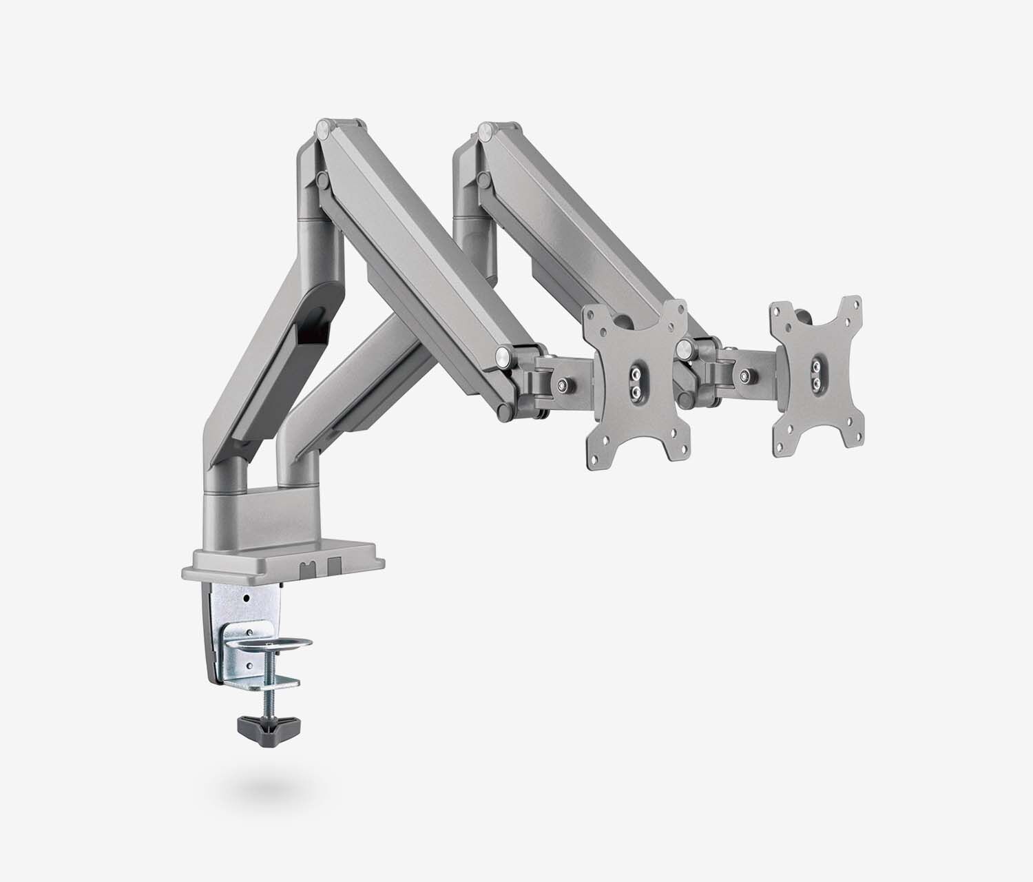 Braccio per monitor con pressione a gas Dual - argento