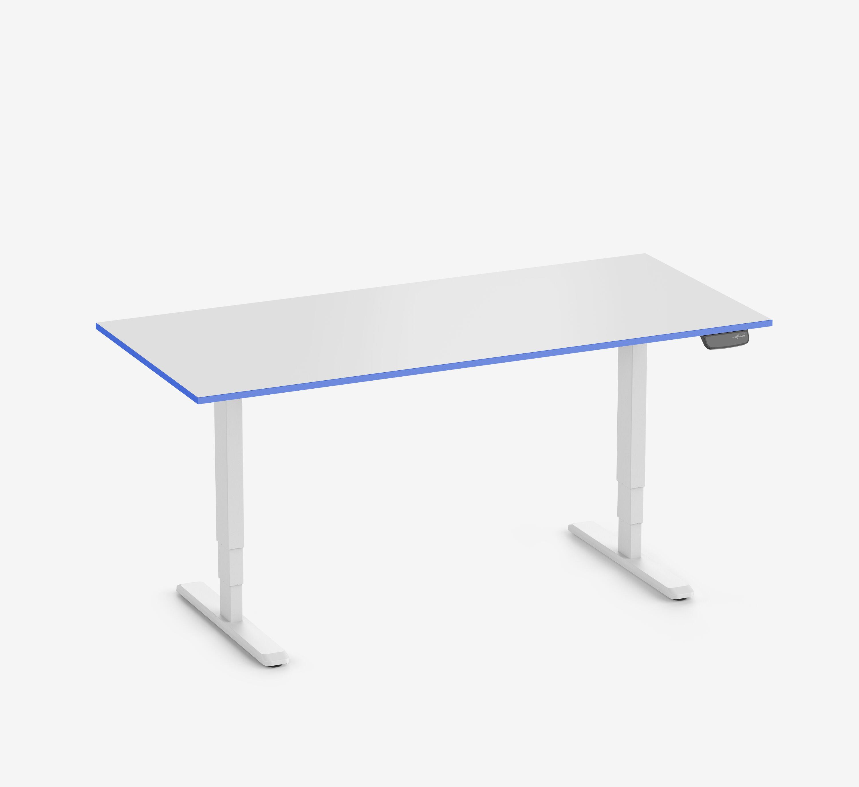 Scrivania da gaming PRIMUS - Colore: Bianco | Dimensione: 140x80 | Forma del piano: Rettangolare | Superficie: Classico | Colore bordo: Yellow Cab