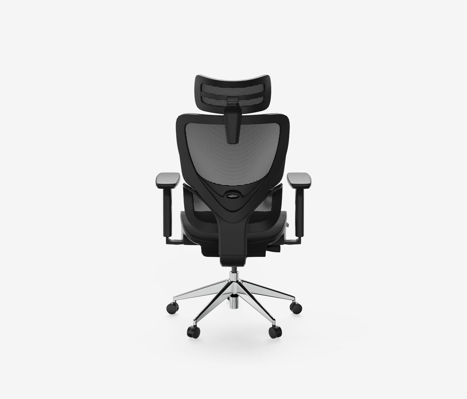 Sedia girevole da ufficio SENTA FX - Colore: Nero | Molla & Altezza seduta: Bassa, altezza seduta 47 - 58 cm | Base a croce: Alu poliert