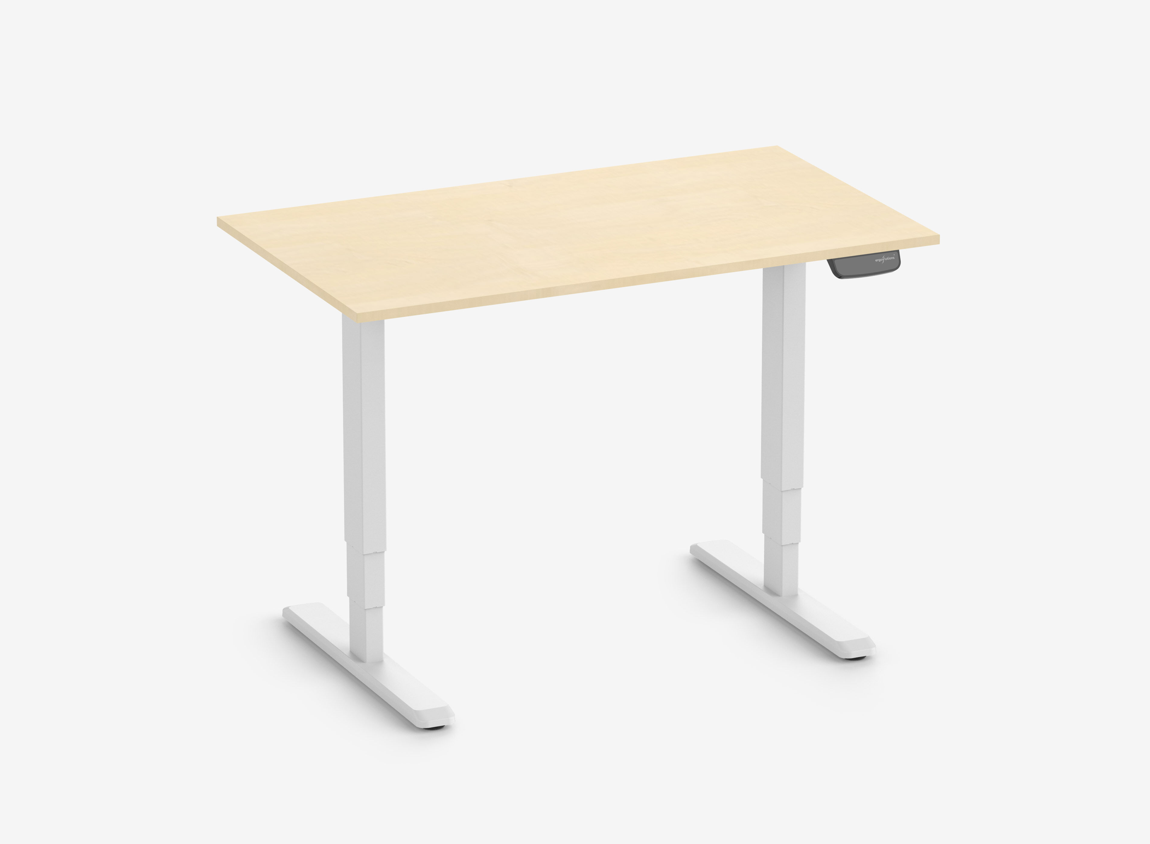 Scrivania PRIMUS - Decoro del piano tavolo: Betulla | Spessore del piano: 19 mm | Colore: Bianco | Dimensione: 120x70