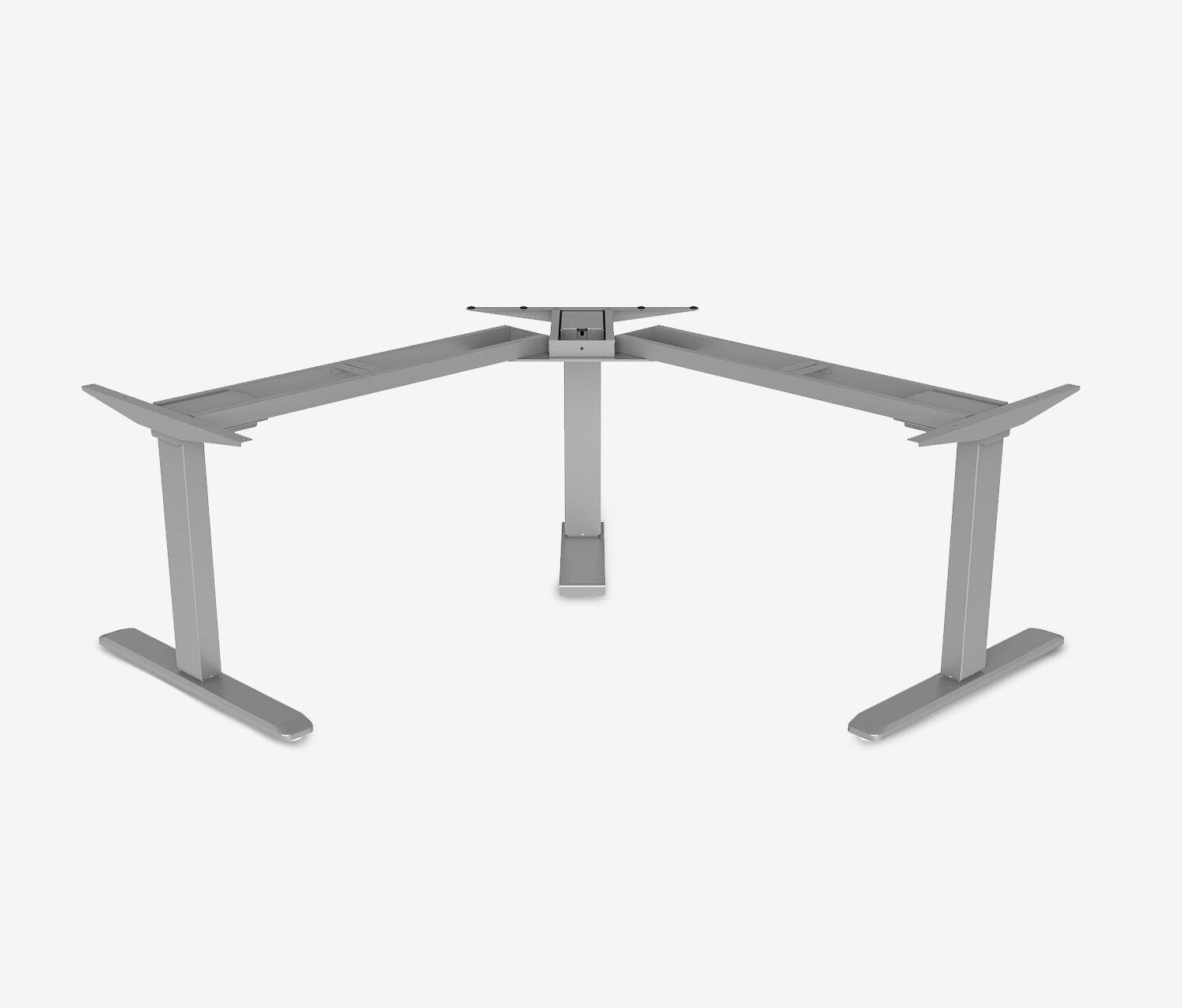PRIMUS Scrivania angolare a L - Decoro: Bianco top | Struttura: Grigio | Dimensione del piano: 140x80