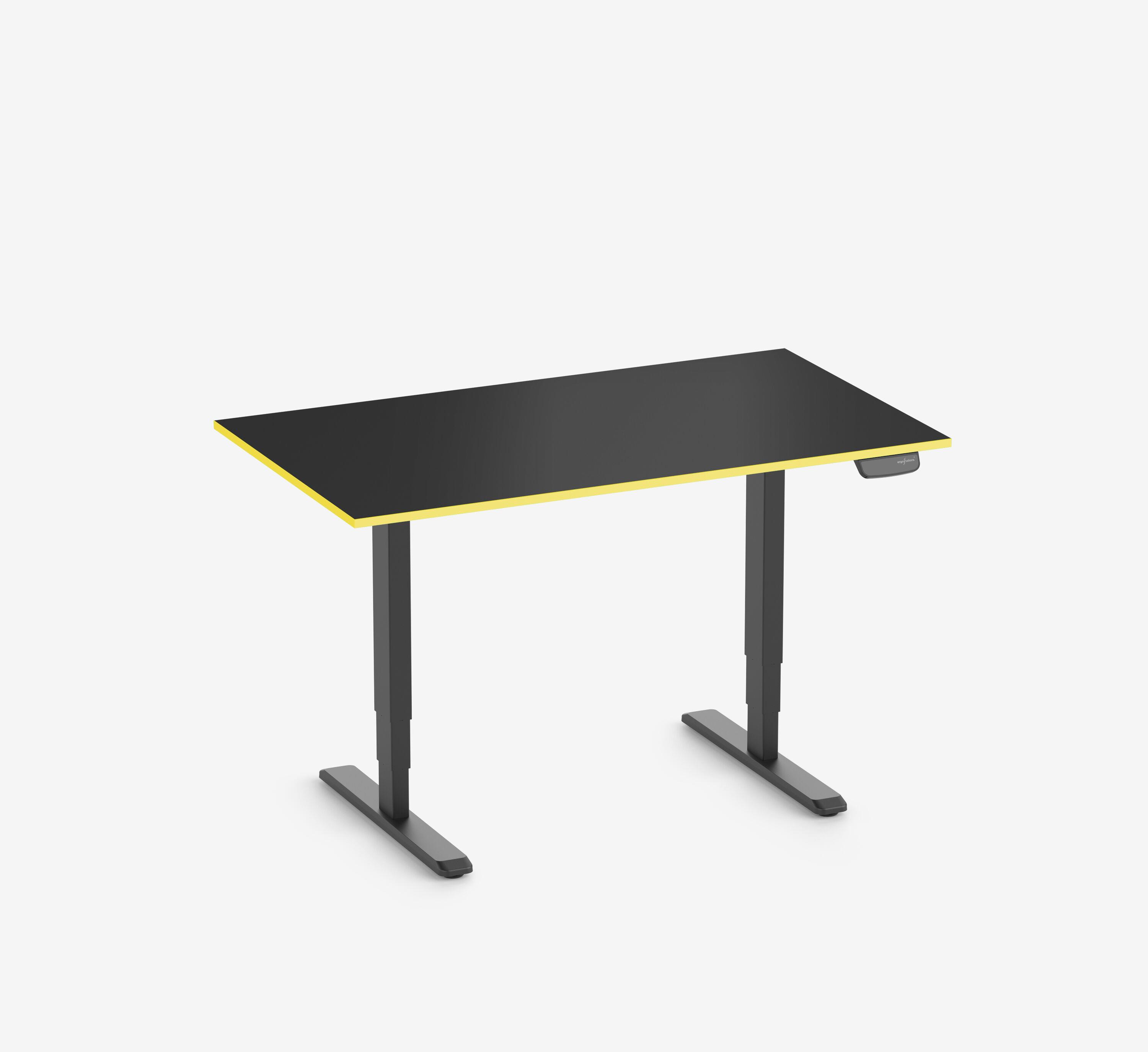 Scrivania da gaming PRIMUS - Colore: Bianco | Dimensione: 140x80 | Forma del piano: Rettangolare | Superficie: Classico | Colore bordo: Yellow Cab