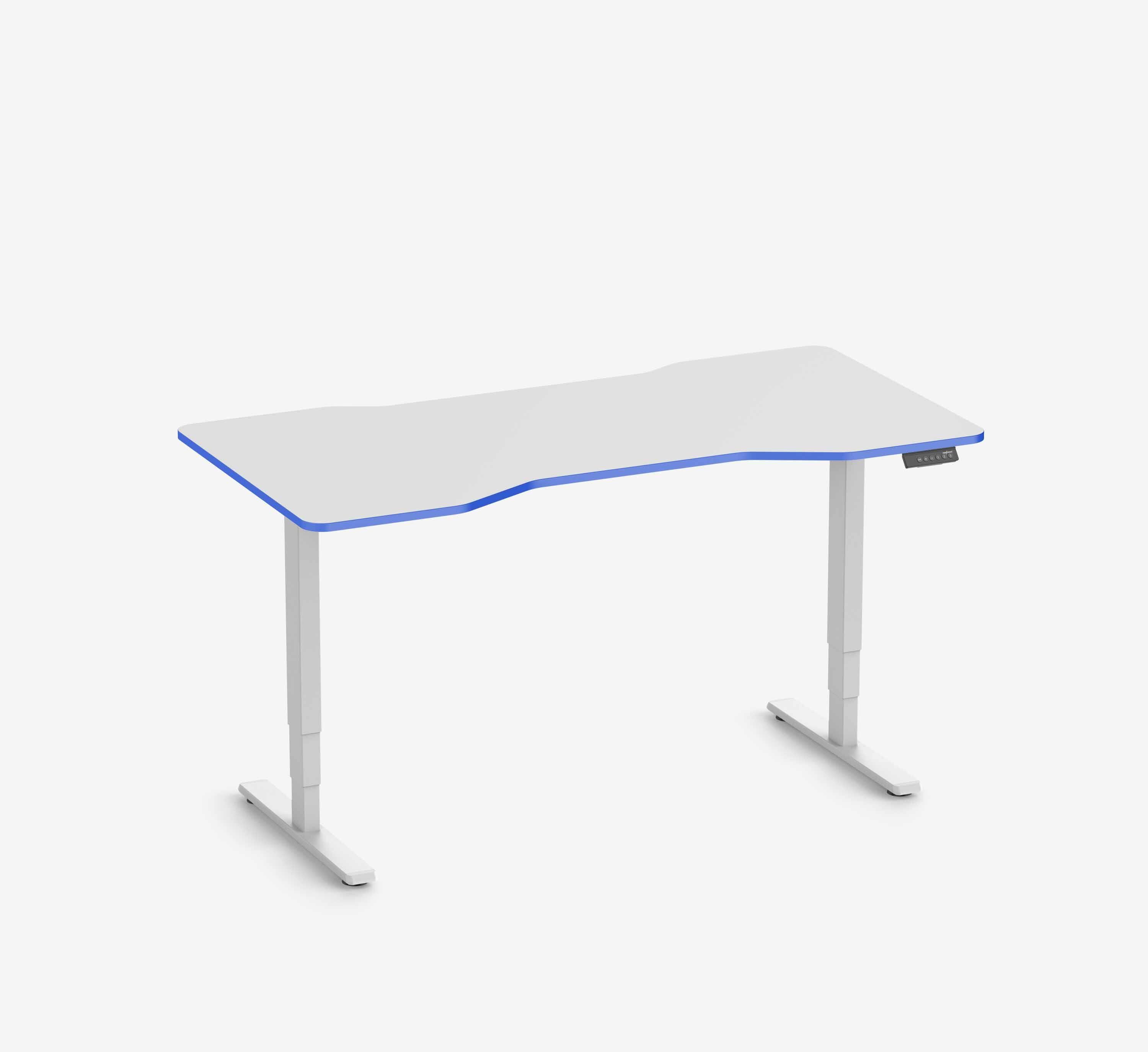 Scrivania da gaming FOKUS - Colore: Nero | Colore bordo: Royal Blue | Forma del piano: Rettangolare | Dimensione: 140x80