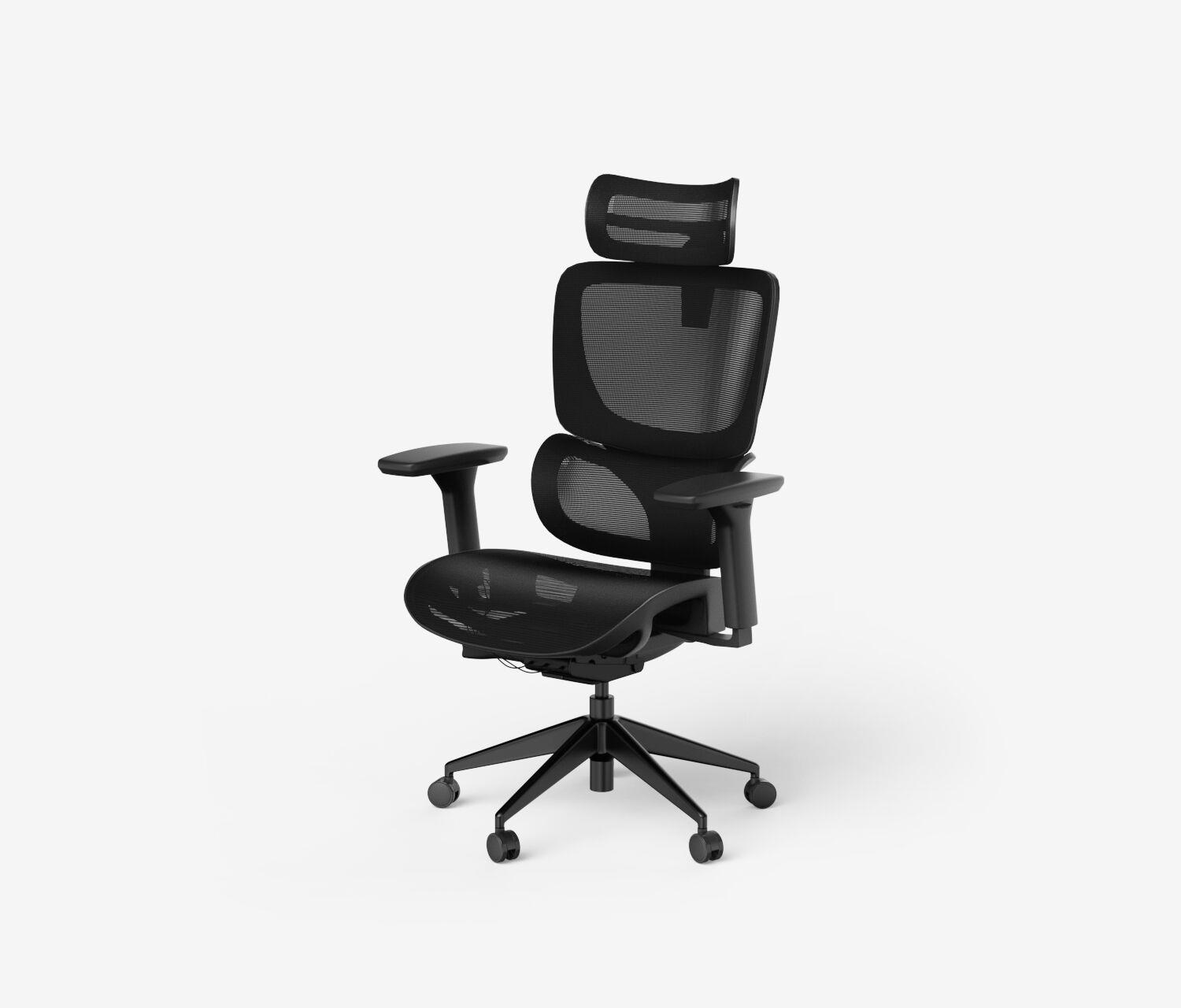 Sedia girevole da ufficio SENTA FX Mesh - Colore: Nero | Base a croce: Nero  | Molla & Altezza seduta: Alta, altezza seduta 55 - 66 cm