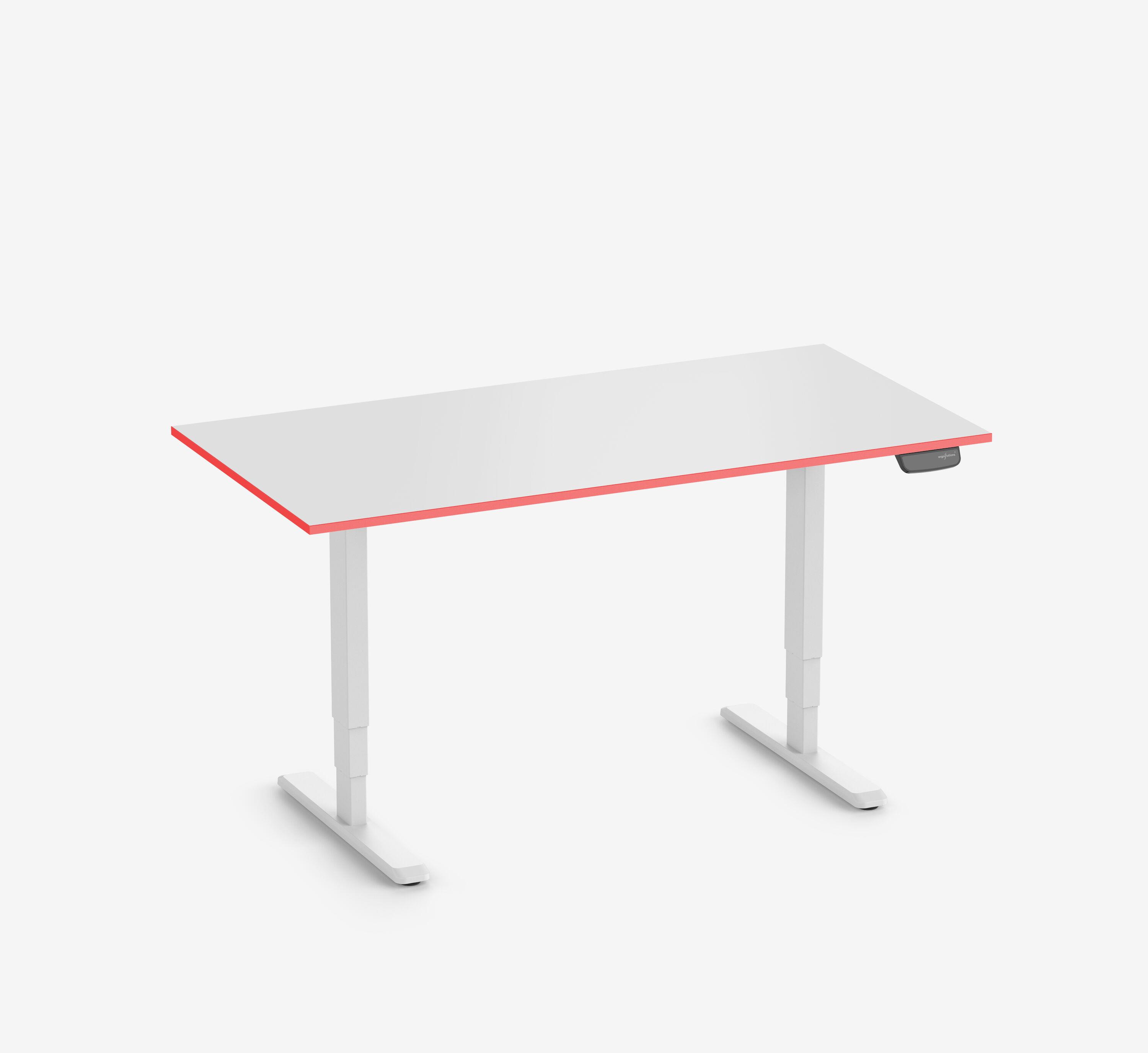 Scrivania da gaming PRIMUS - Colore: Bianco | Dimensione: 140x80 | Forma del piano: Rettangolare | Superficie: Classico | Colore bordo: Yellow Cab