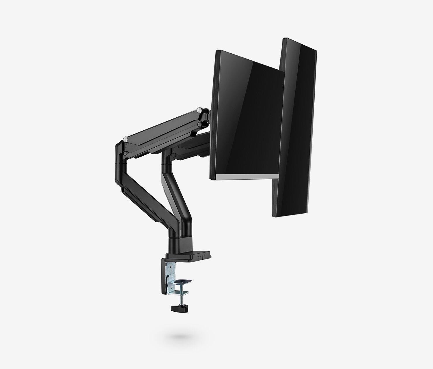 Braccio per monitor con pressione a gas Dual - nero