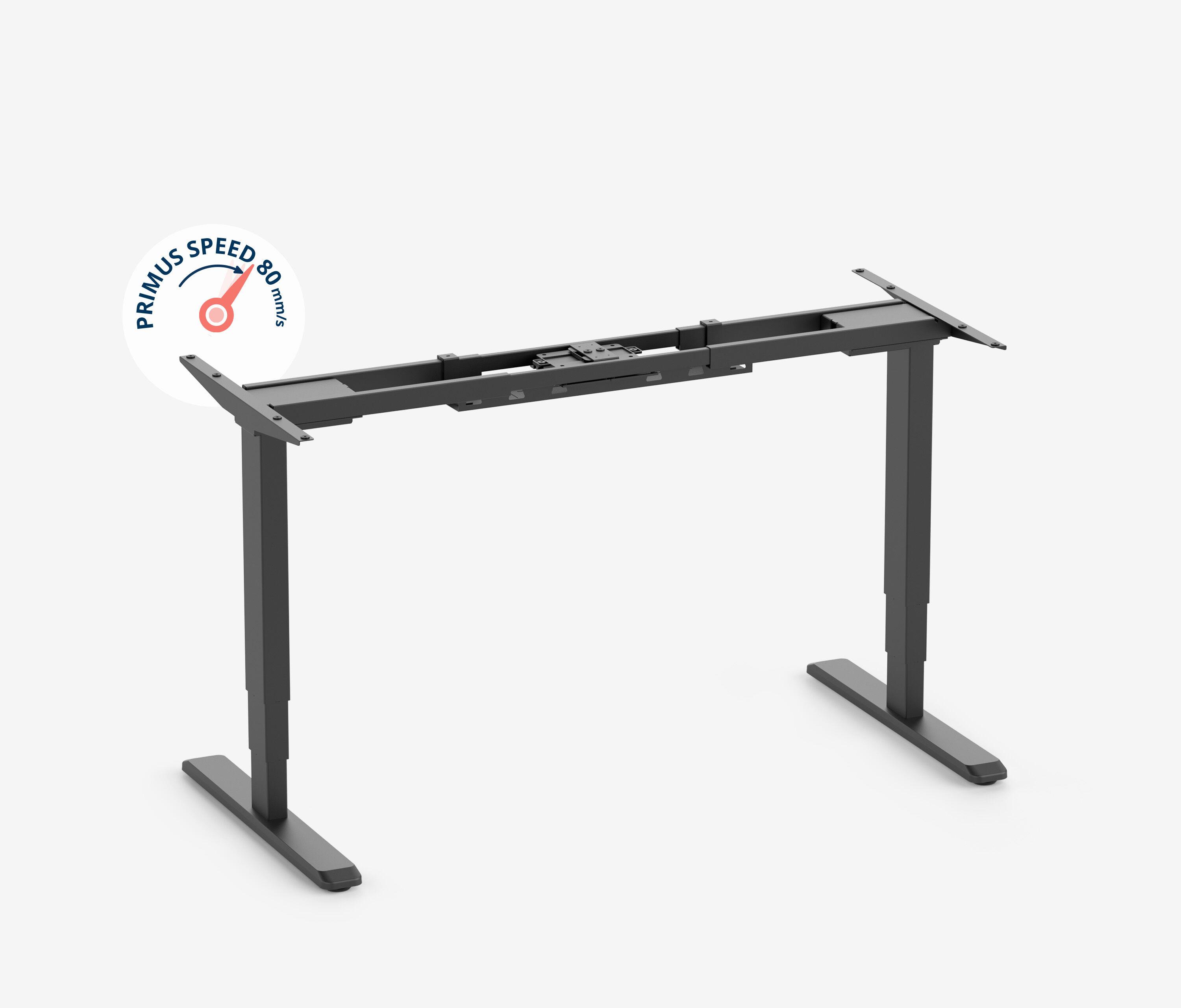 Scrivania rettangolare PRIMUS SPEED - Colore: Nero | Dimensione: 120x70 | Spessore del piano: 19 mm | Decoro del piano tavolo: Grigio chiaro