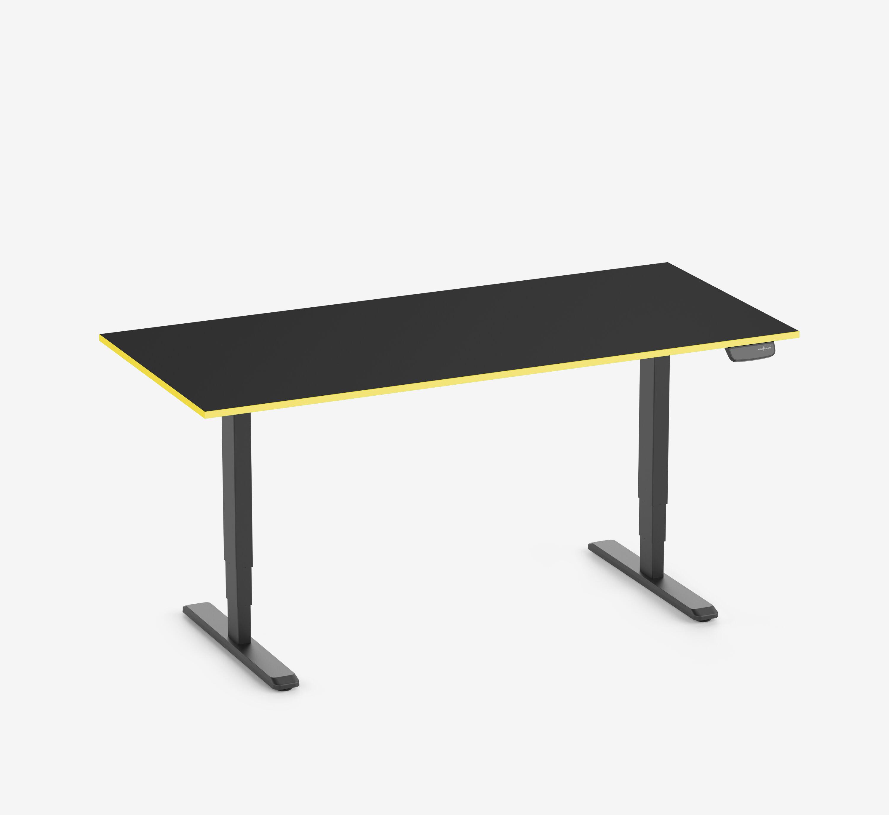 Scrivania da gaming PRIMUS - Colore: Bianco | Dimensione: 140x80 | Forma del piano: Rettangolare | Superficie: Classico | Colore bordo: Yellow Cab
