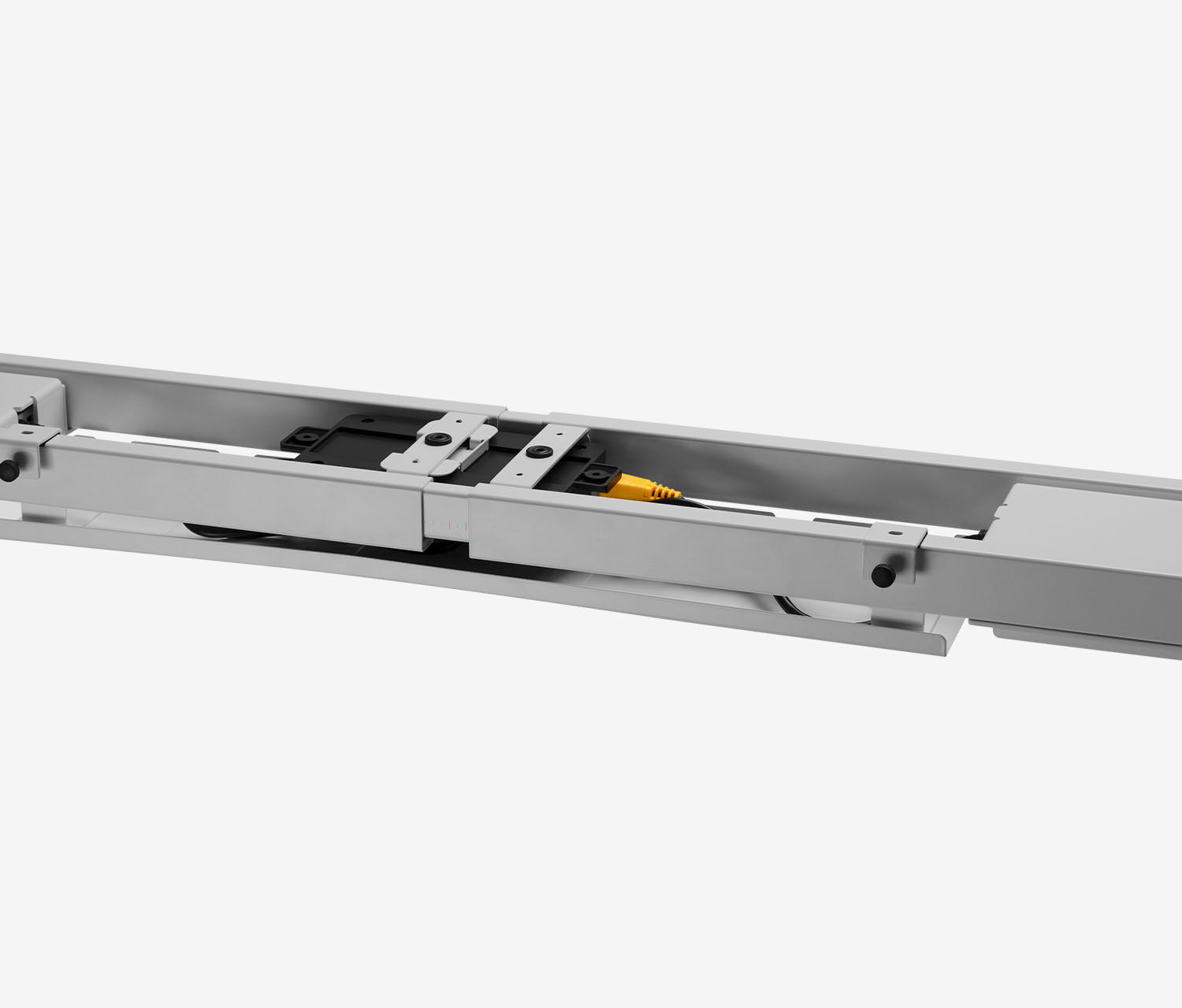 PRIMUS Freiformschreibtisch, Gestell Grau 1600 x 800/1000 x 25 mm Topweiß, Ausführung Rechts