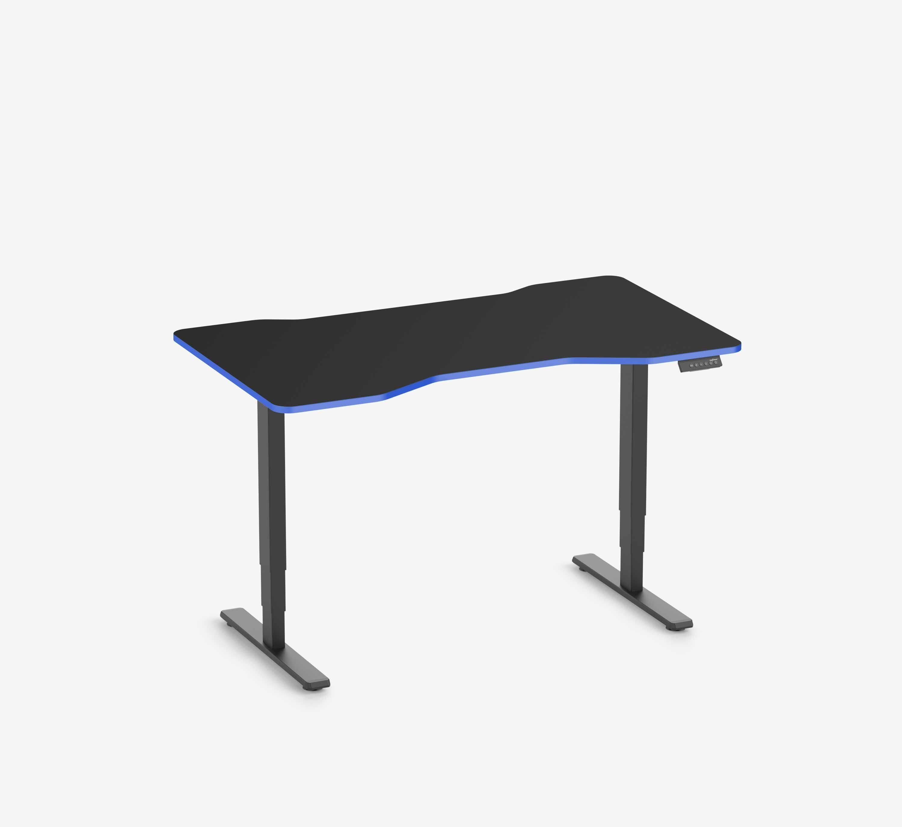 Scrivania da gaming FOKUS - Colore: Nero | Colore bordo: Royal Blue | Forma del piano: Rettangolare | Dimensione: 140x80