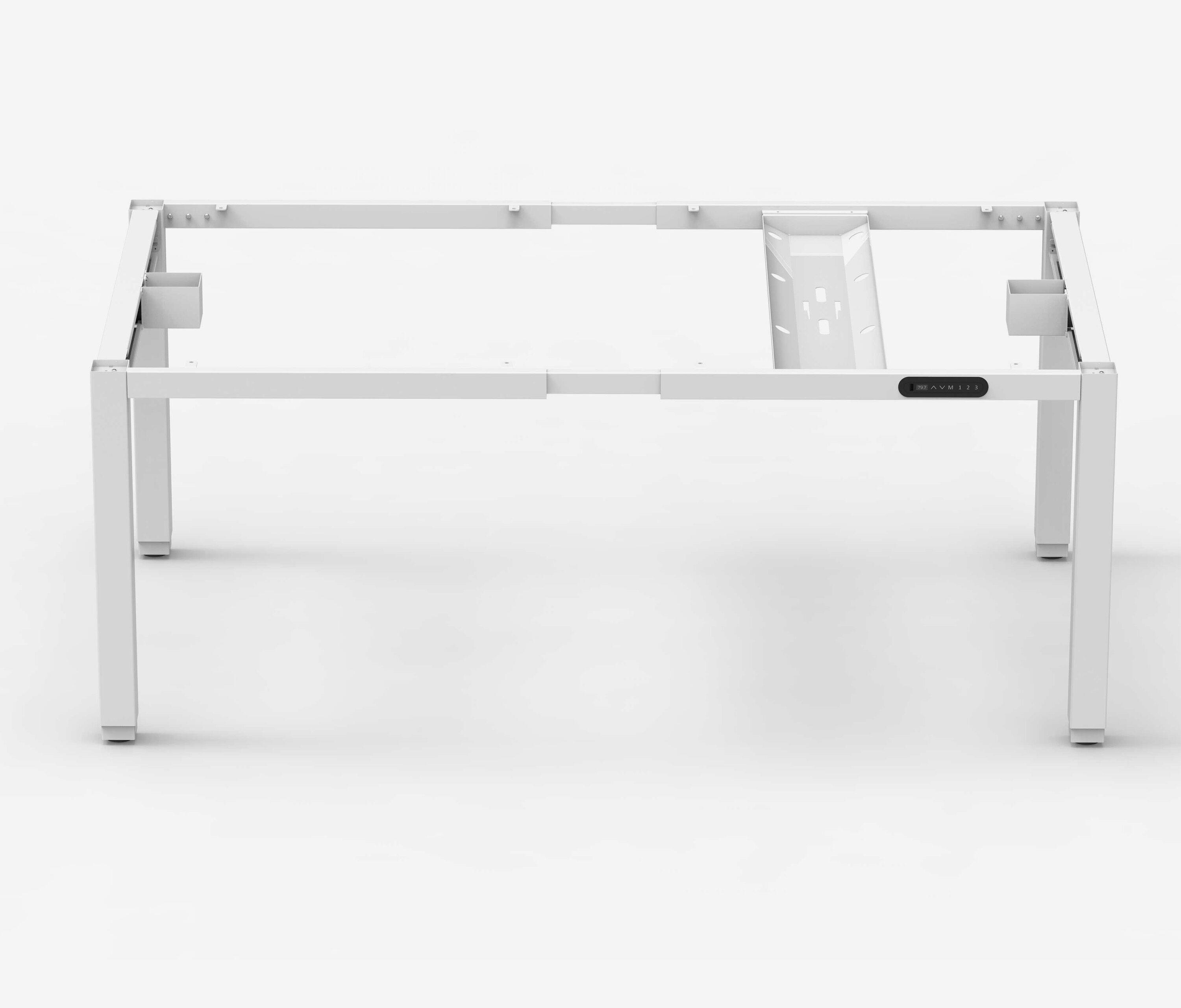 Scrivania PRIMUS a 4 gambe - Colore: Bianco | Dimensione: 160x80 | Decoro: Grigio chiaro