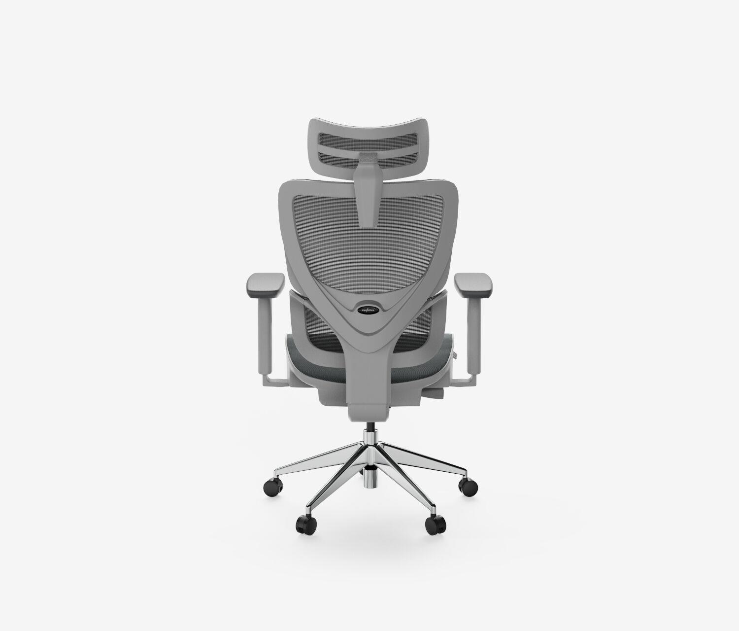 Sedia girevole da ufficio SENTA FX - Colore: Grigio | Molla & Altezza seduta: Bassa, altezza seduta 47 - 58 cm | Base a croce: Alu poliert