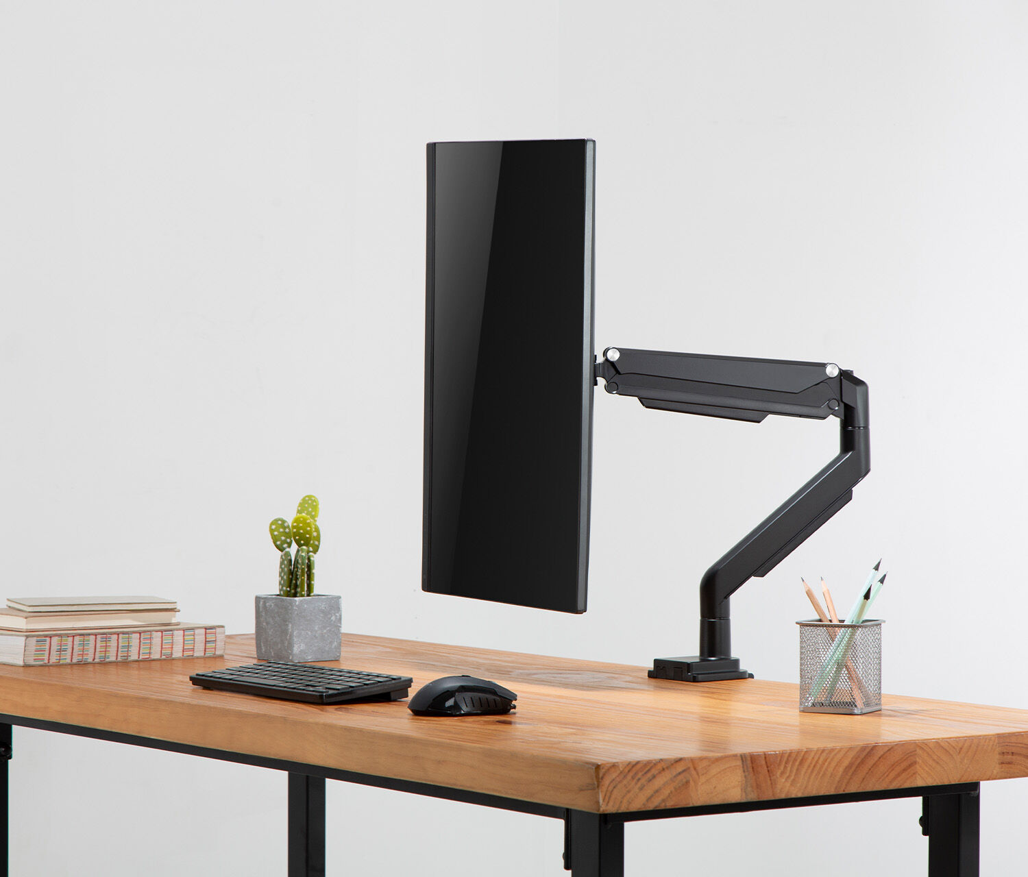 Braccio per monitor con pressione a gas Single - nero