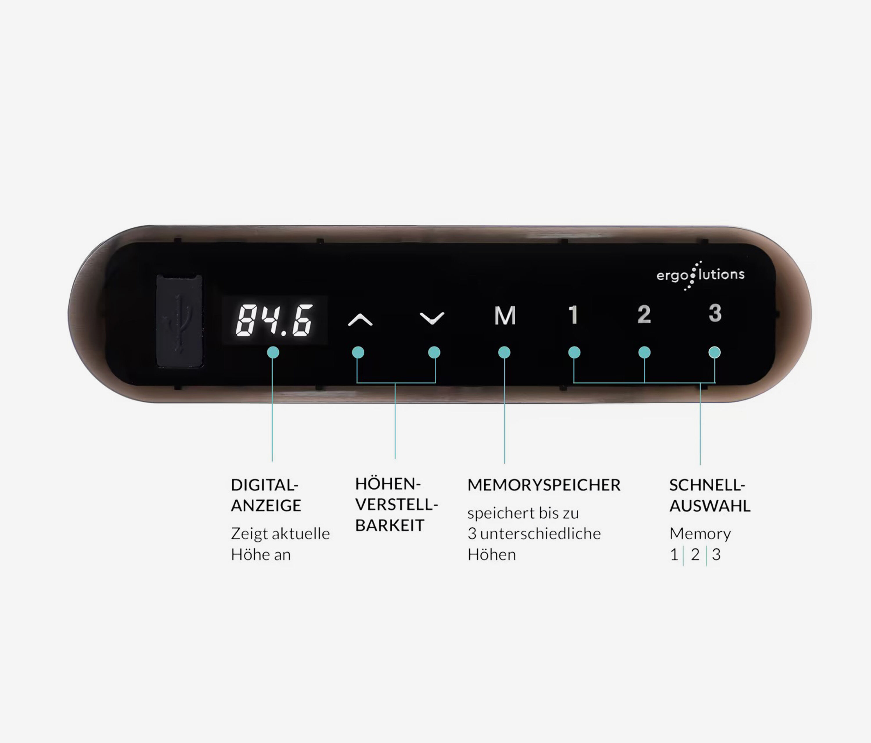 Scrivania PRIMUS a 4 gambe - Colore: Bianco | Dimensione: 160x80 | Decoro: Grigio chiaro