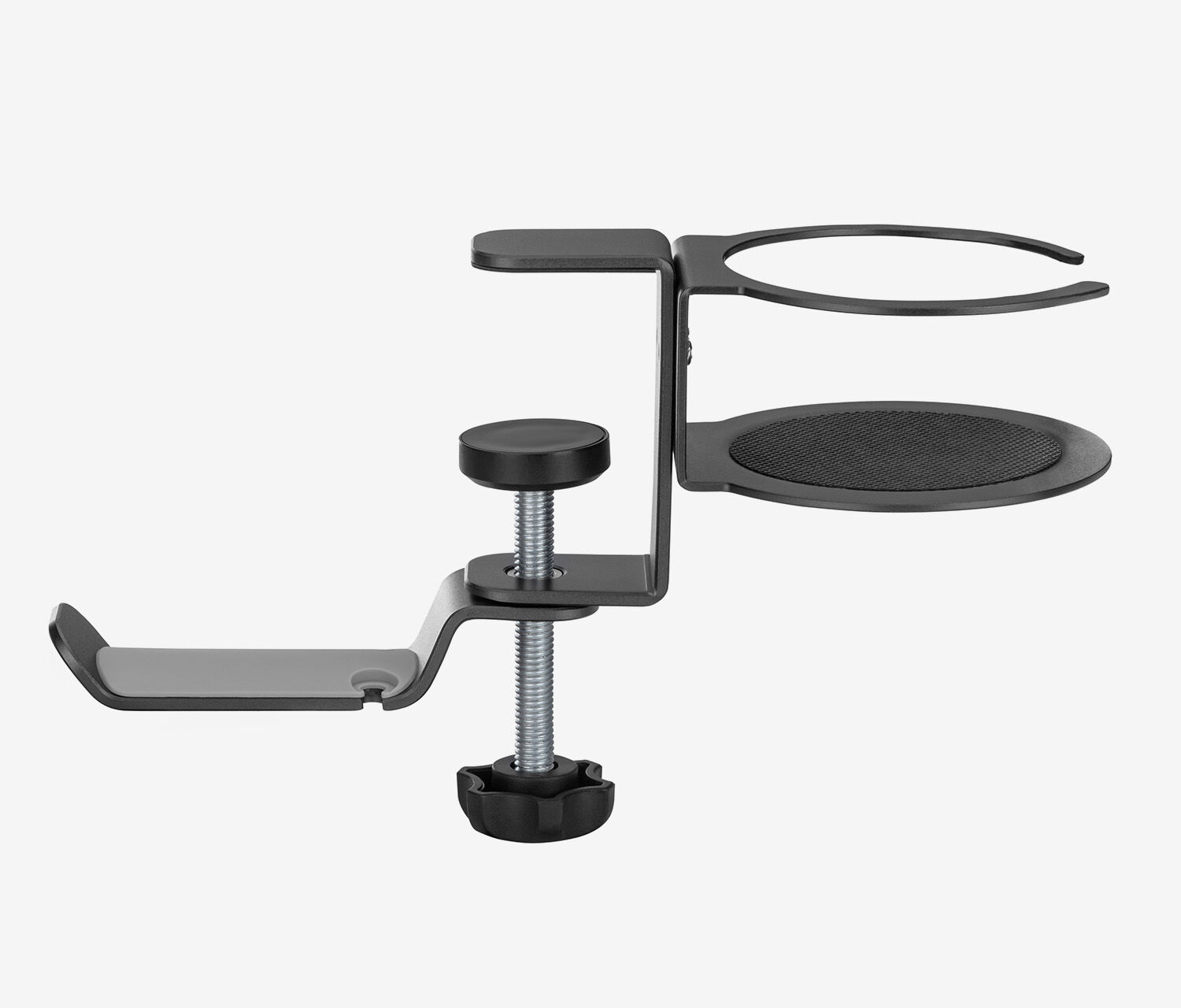 Supporto per cuffie con portabevande integrato