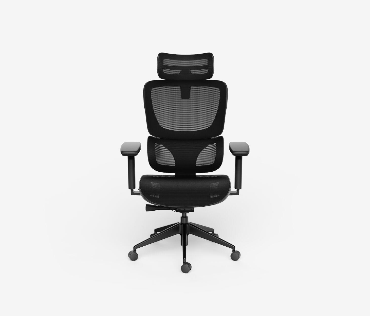 Sedia girevole da ufficio SENTA FX Mesh - Colore: Nero | Base a croce: Nero  | Molla & Altezza seduta: Alta, altezza seduta 55 - 66 cm