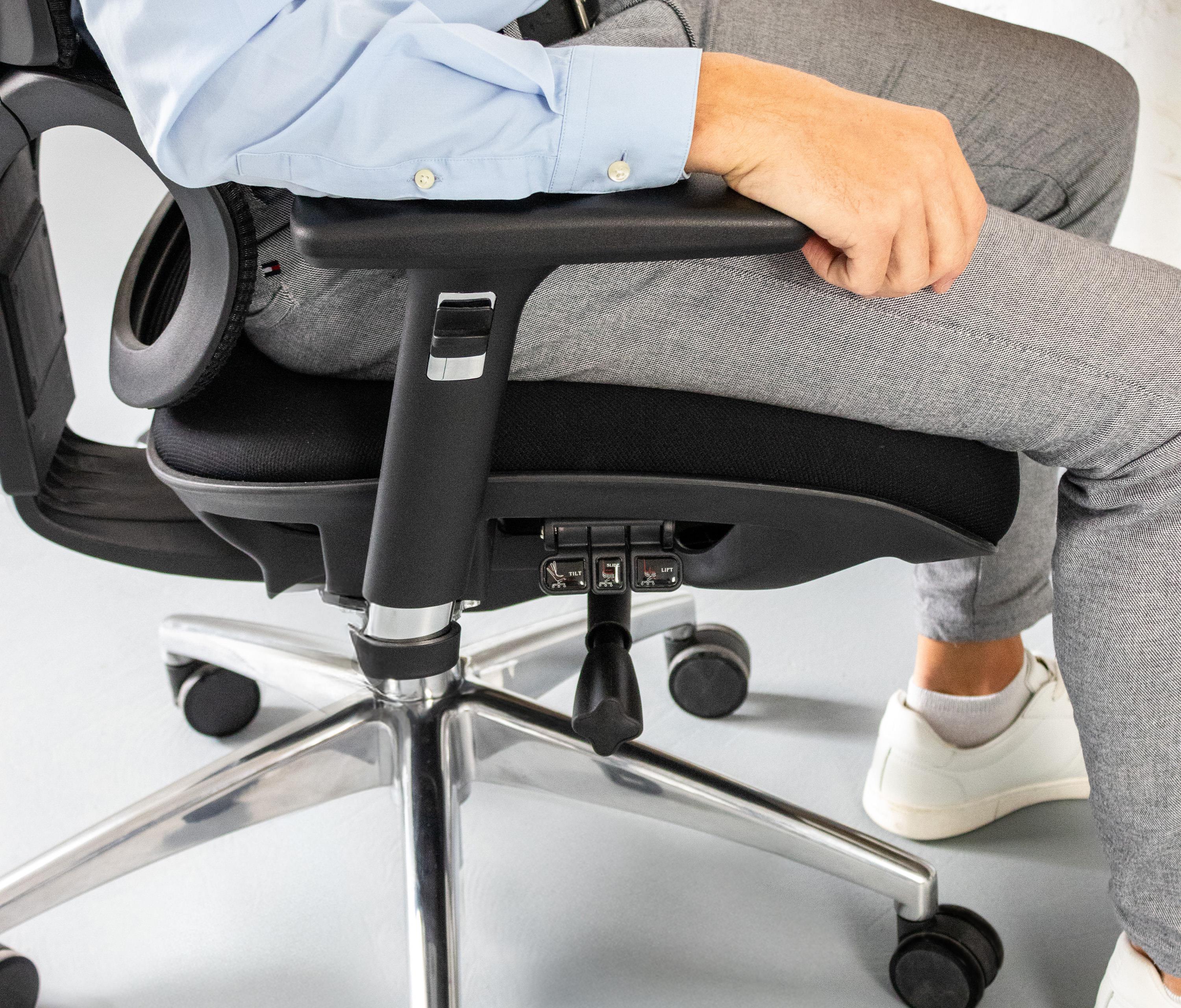 Sedia girevole da ufficio SENTA FX - Colore: Grigio | Molla & Altezza seduta: Alta, altezza seduta 53 - 64 cm | Base a croce: Schwarz