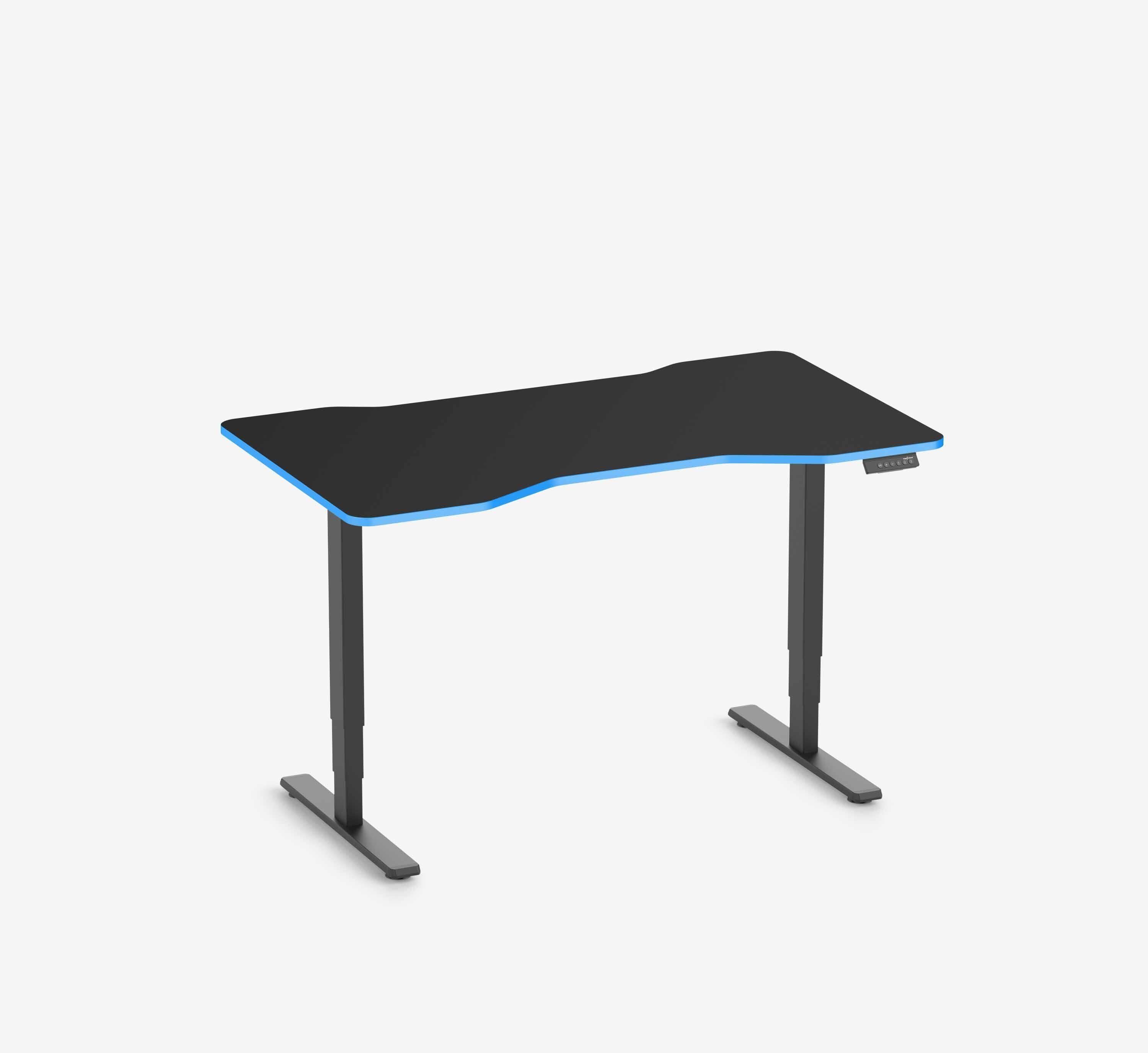 Scrivania da gaming FOKUS - Colore: Nero | Colore bordo: Royal Blue | Forma del piano: Rettangolare | Dimensione: 140x80