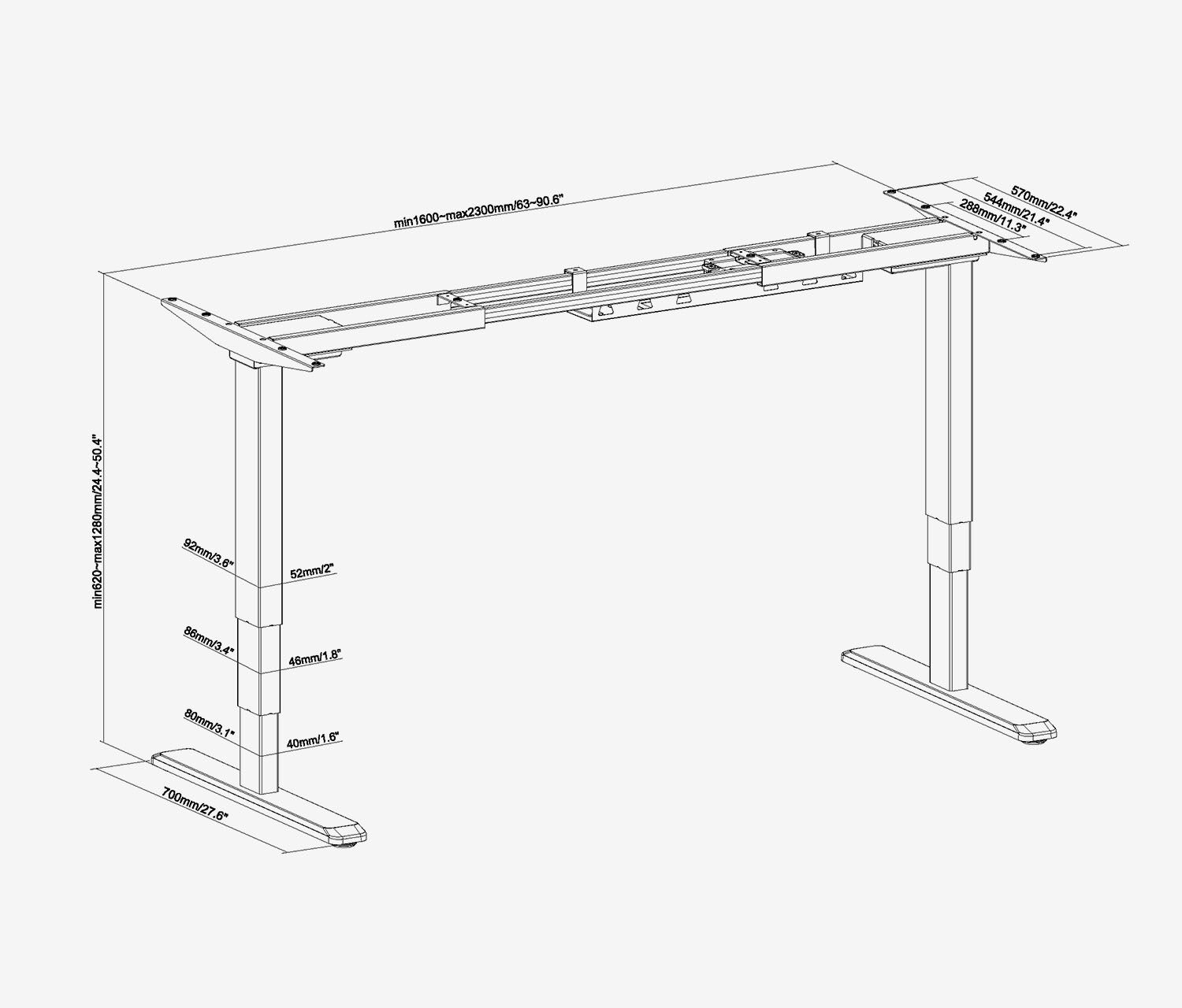 PRIMUS Tischgestell XL Grau