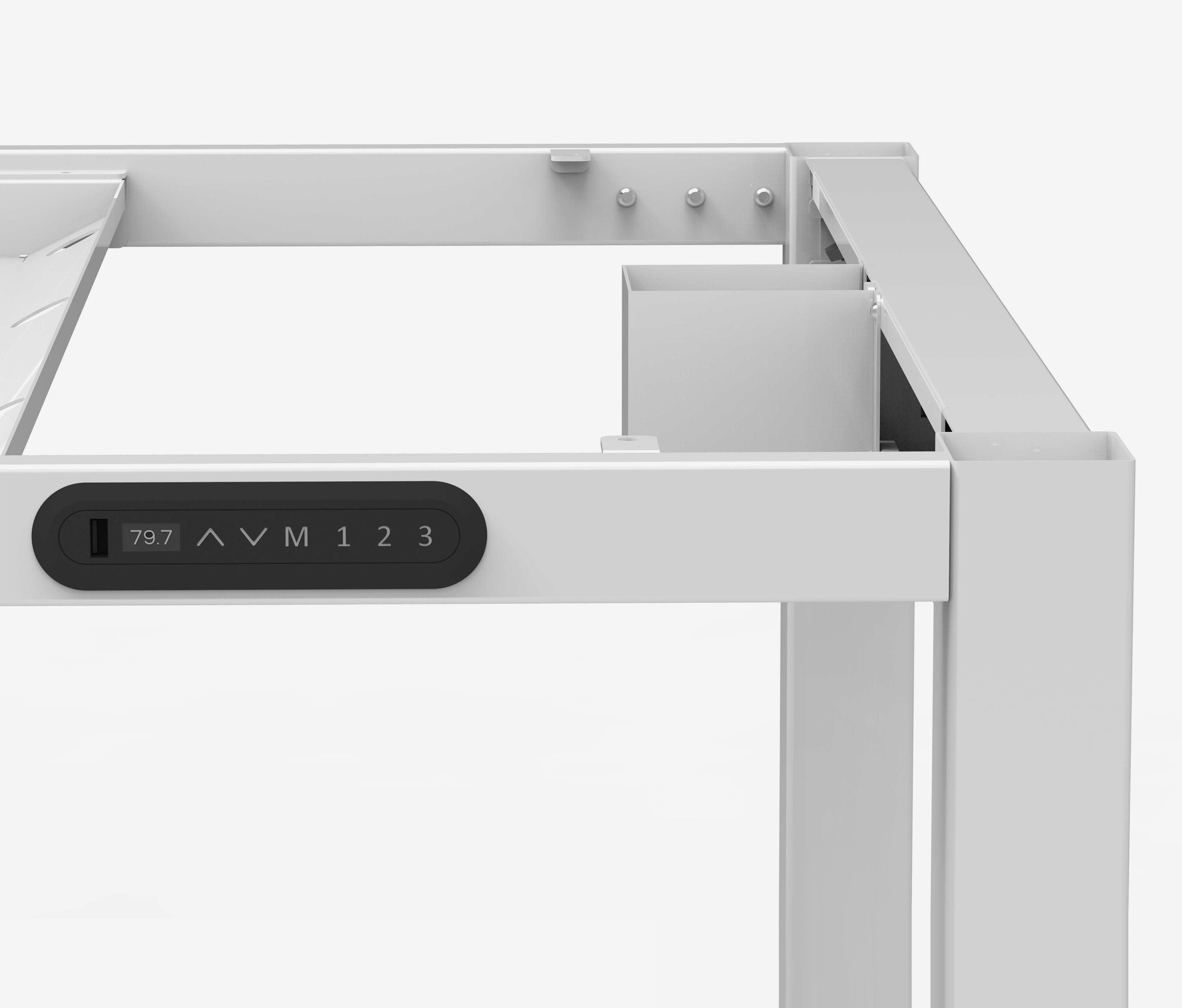 PRIMUS 4-Bein Schreibtisch Weiß Topweiß 2200 x 800 x 25 mm