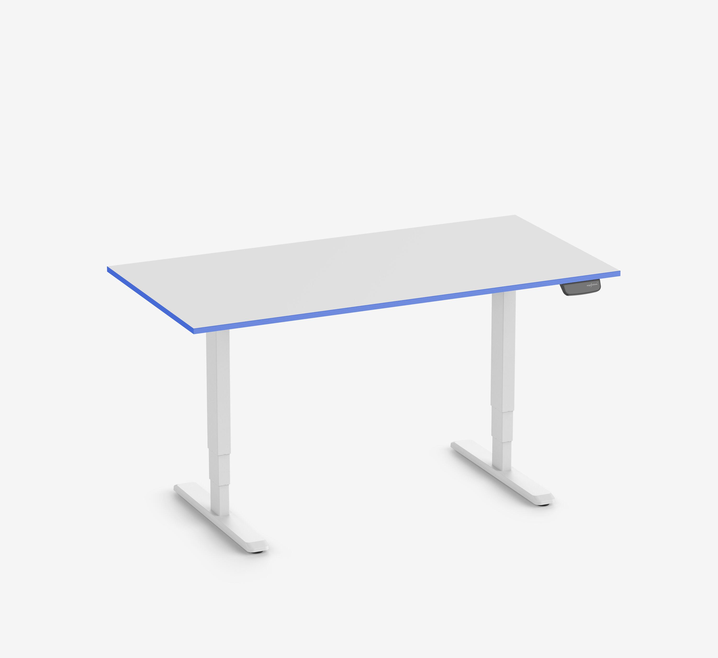 Scrivania da gaming PRIMUS - Colore: Bianco | Dimensione: 140x80 | Forma del piano: Rettangolare | Superficie: Classico | Colore bordo: Yellow Cab