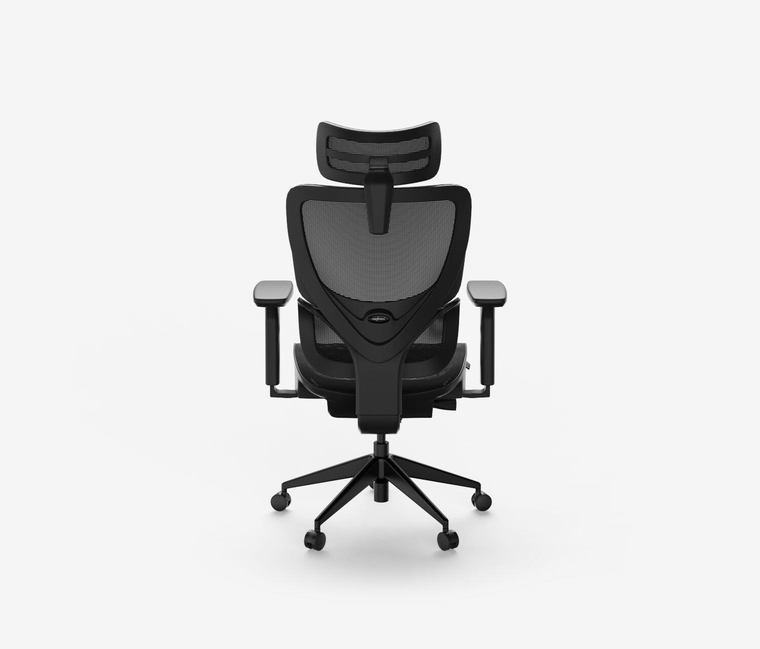 Sedia girevole da ufficio SENTA FX Mesh - Colore: Nero | Base a croce: Nero  | Molla & Altezza seduta: Alta, altezza seduta 55 - 66 cm