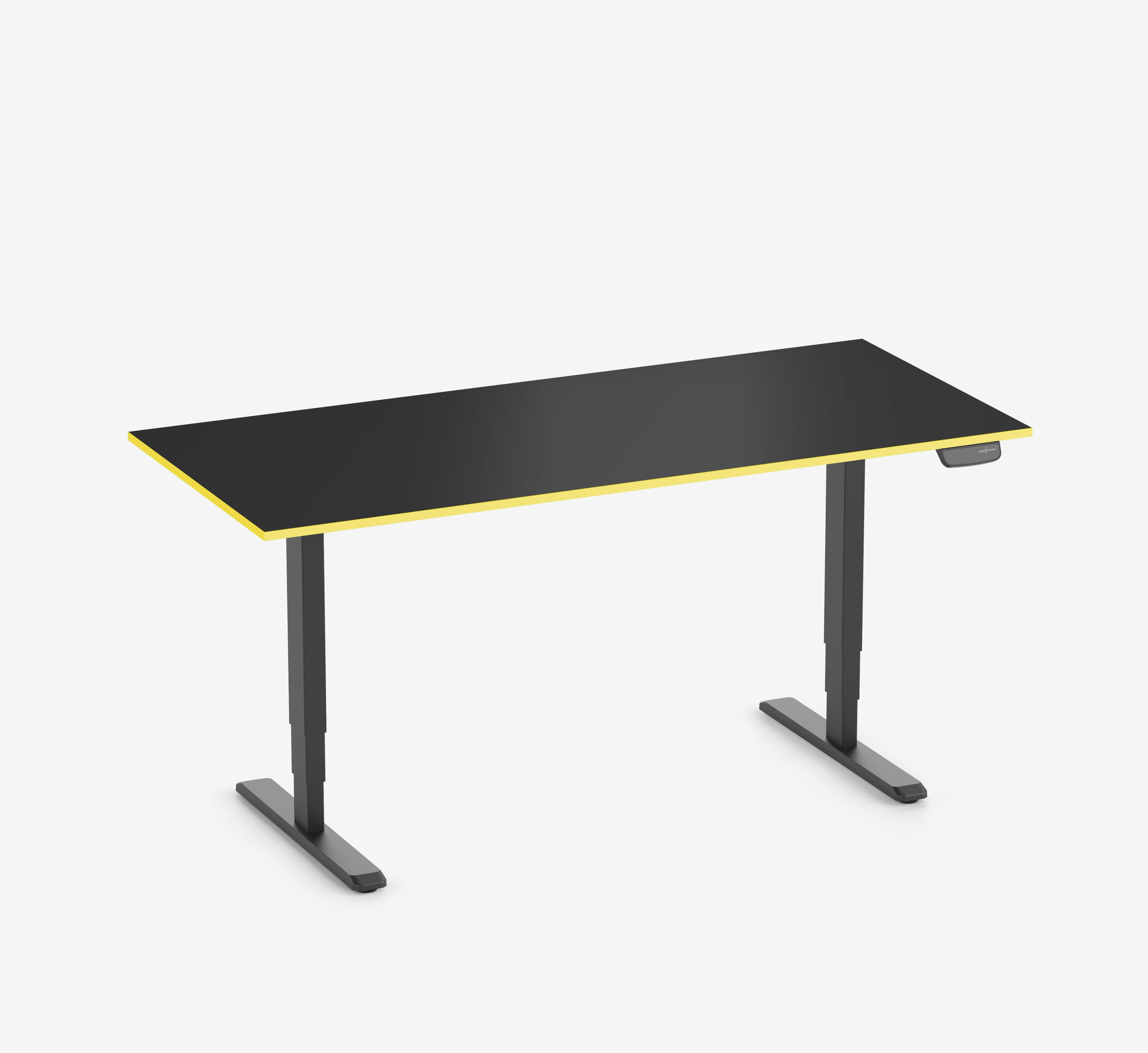 Scrivania da gaming PRIMUS - Colore: Bianco | Dimensione: 140x80 | Forma del piano: Rettangolare | Superficie: Classico | Colore bordo: Yellow Cab