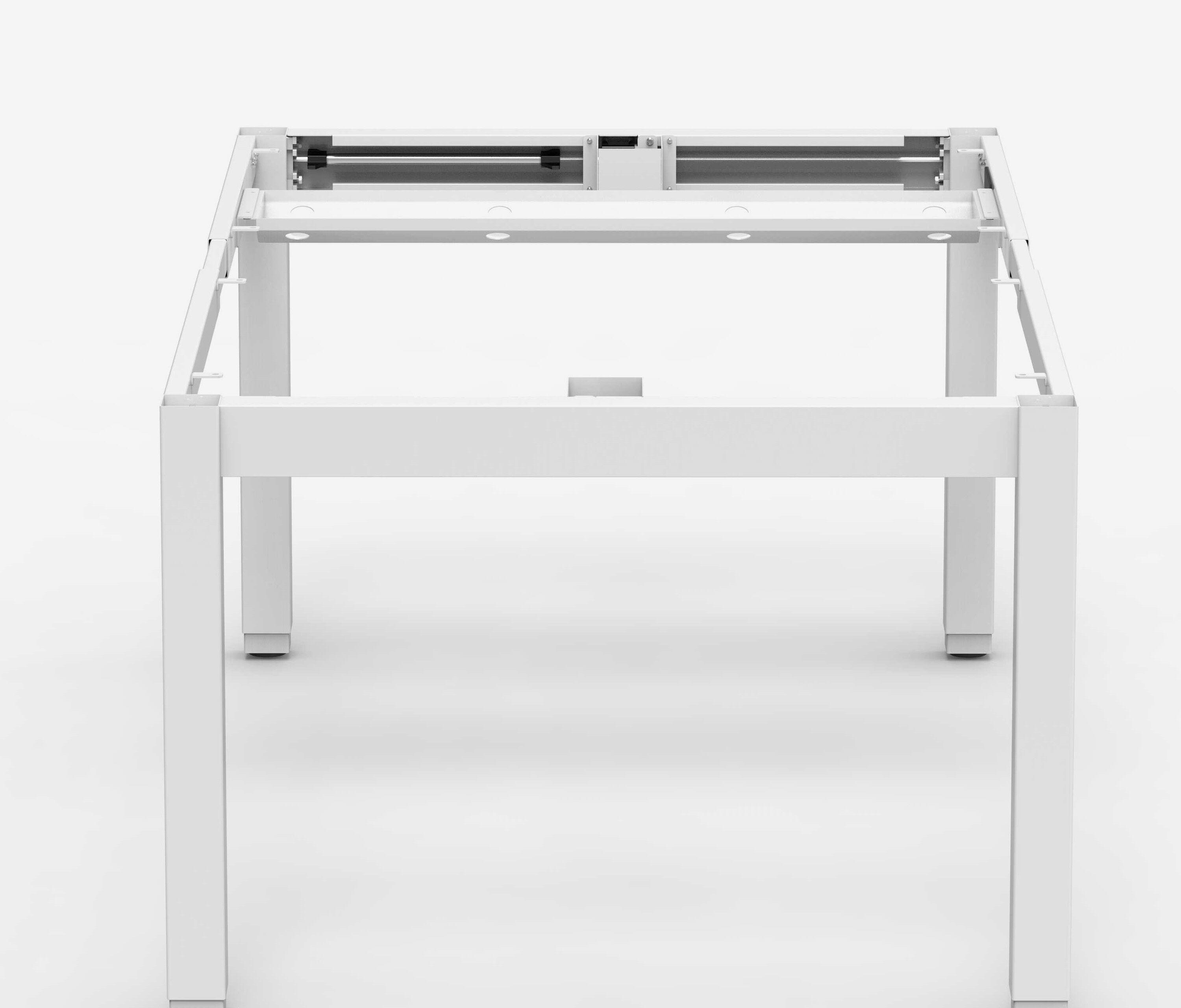 Scrivania PRIMUS a 4 gambe - Colore: Bianco | Dimensione: 160x80 | Decoro: Grigio chiaro