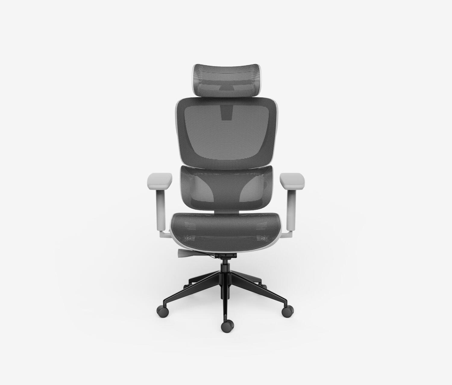 Sedia girevole da ufficio SENTA FX Mesh - Colore: Grigio | Base a croce: Nero  | Molla & Altezza seduta: Normale, altezza seduta 53 - 62 cm