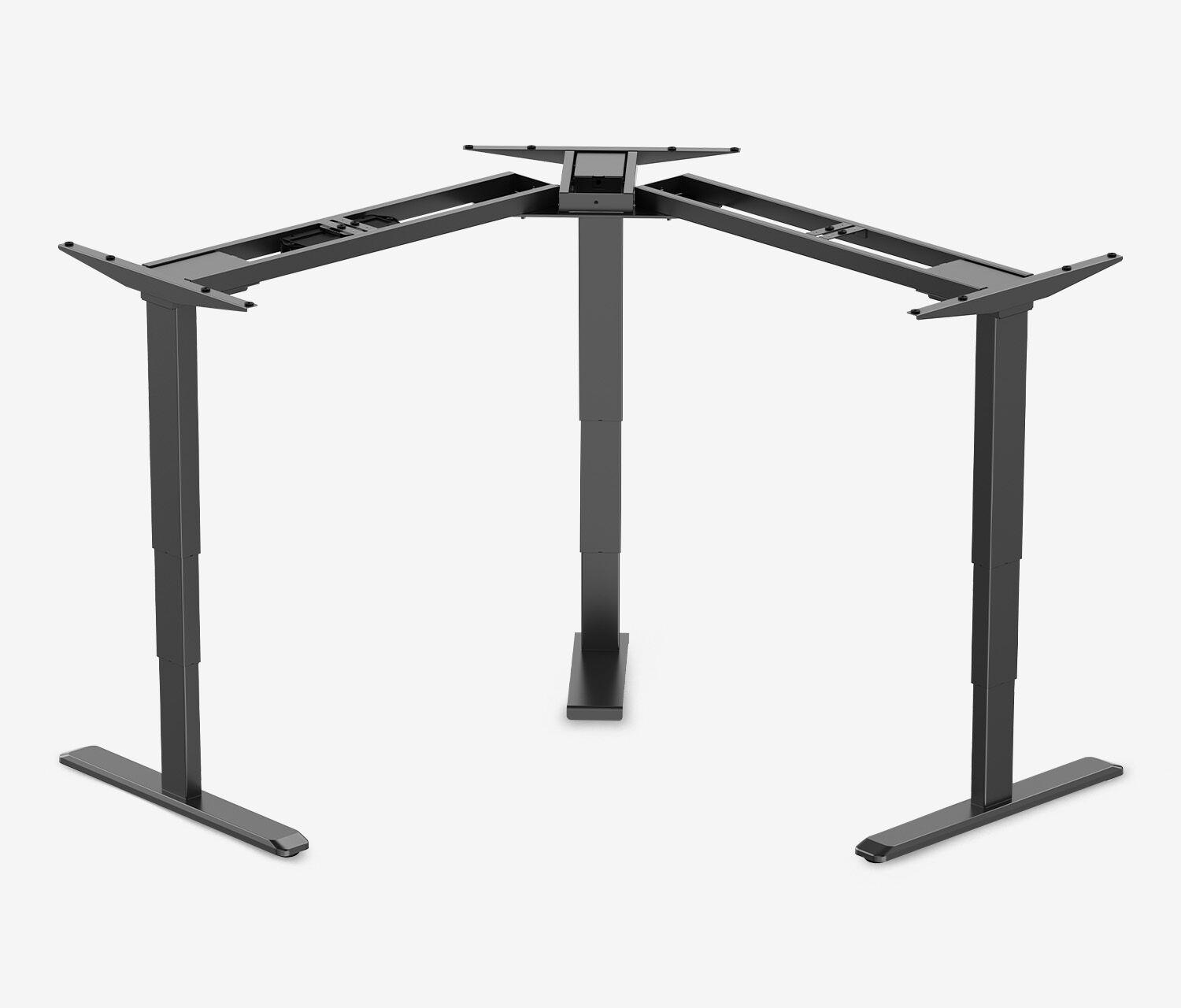 Scrivania angolare PRIMUS - Decoro: Faggio | Struttura: Nero | Dimensione del piano: 160/80x160/80