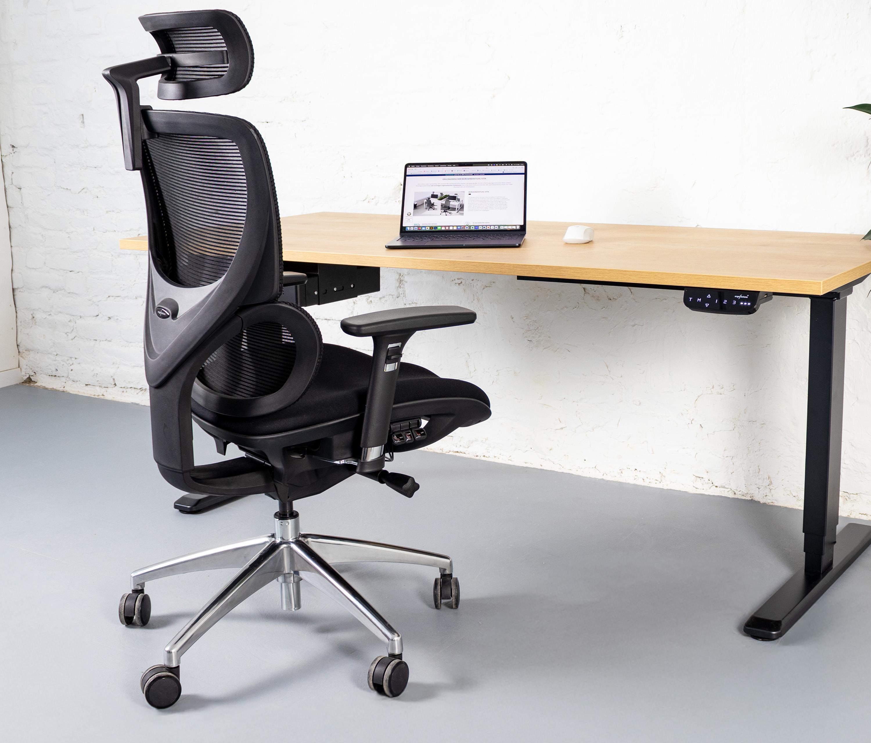 Sedia girevole da ufficio SENTA FX - Colore: Nero | Molla & Altezza seduta: Alta, altezza seduta 53 - 64 cm | Base a croce: Schwarz