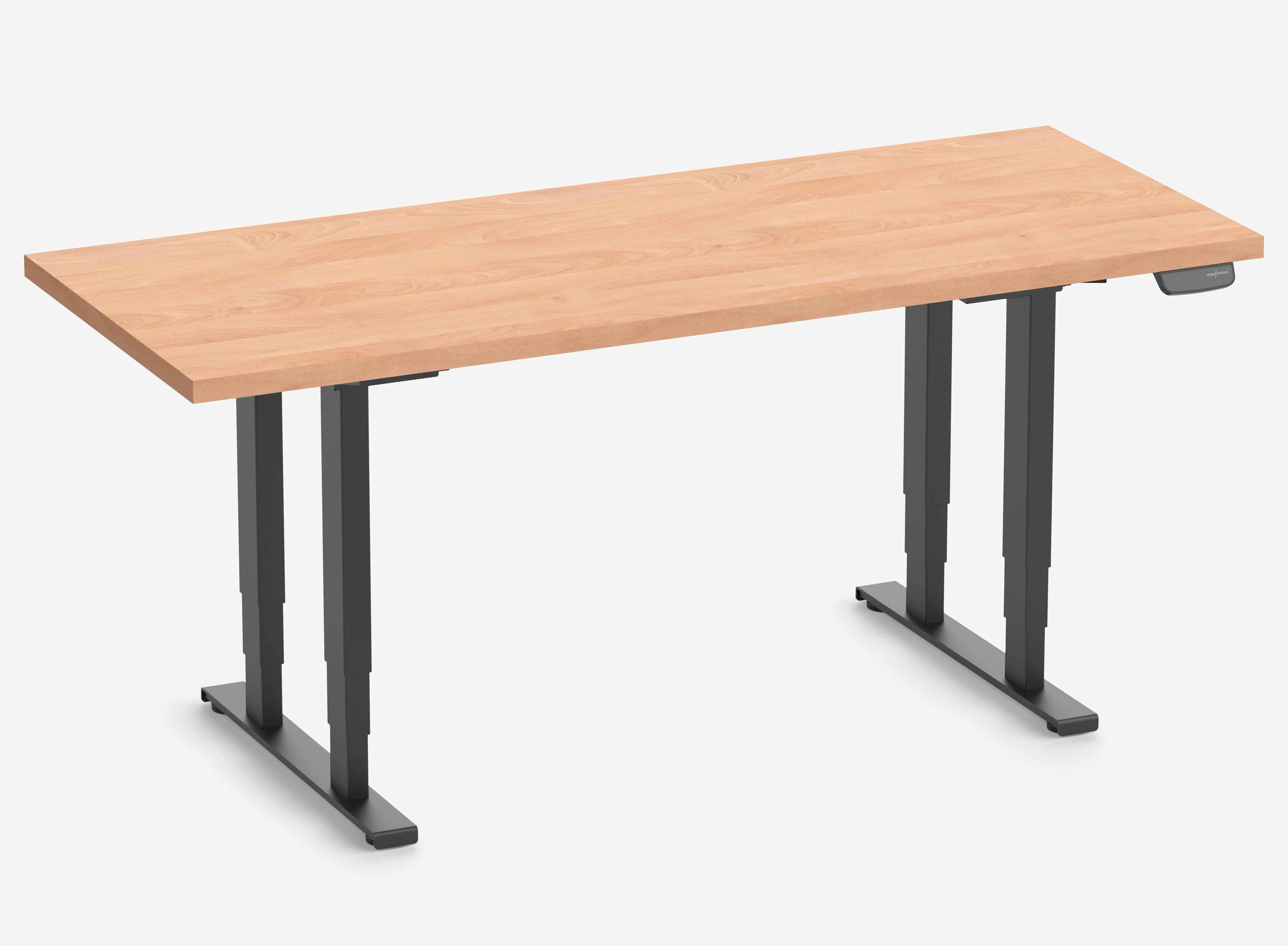 PRIMUS Schwerlasttisch, 2000 x 800 mm Schwarz Buchen Echtholzplatte