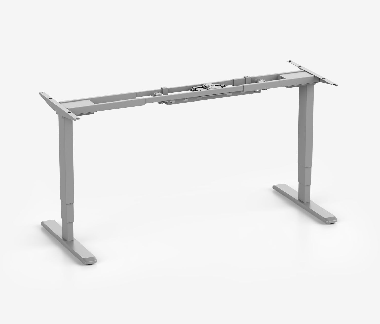 PRIMUS Freiformschreibtisch, Gestell Grau 1600 x 800/1000 x 25 mm Topweiß, Ausführung Rechts