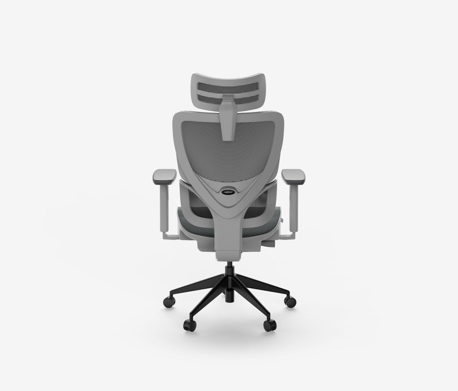 Sedia girevole da ufficio SENTA FX - Colore: Grigio | Molla & Altezza seduta: Bassa, altezza seduta 47 - 58 cm | Base a croce: Alu poliert