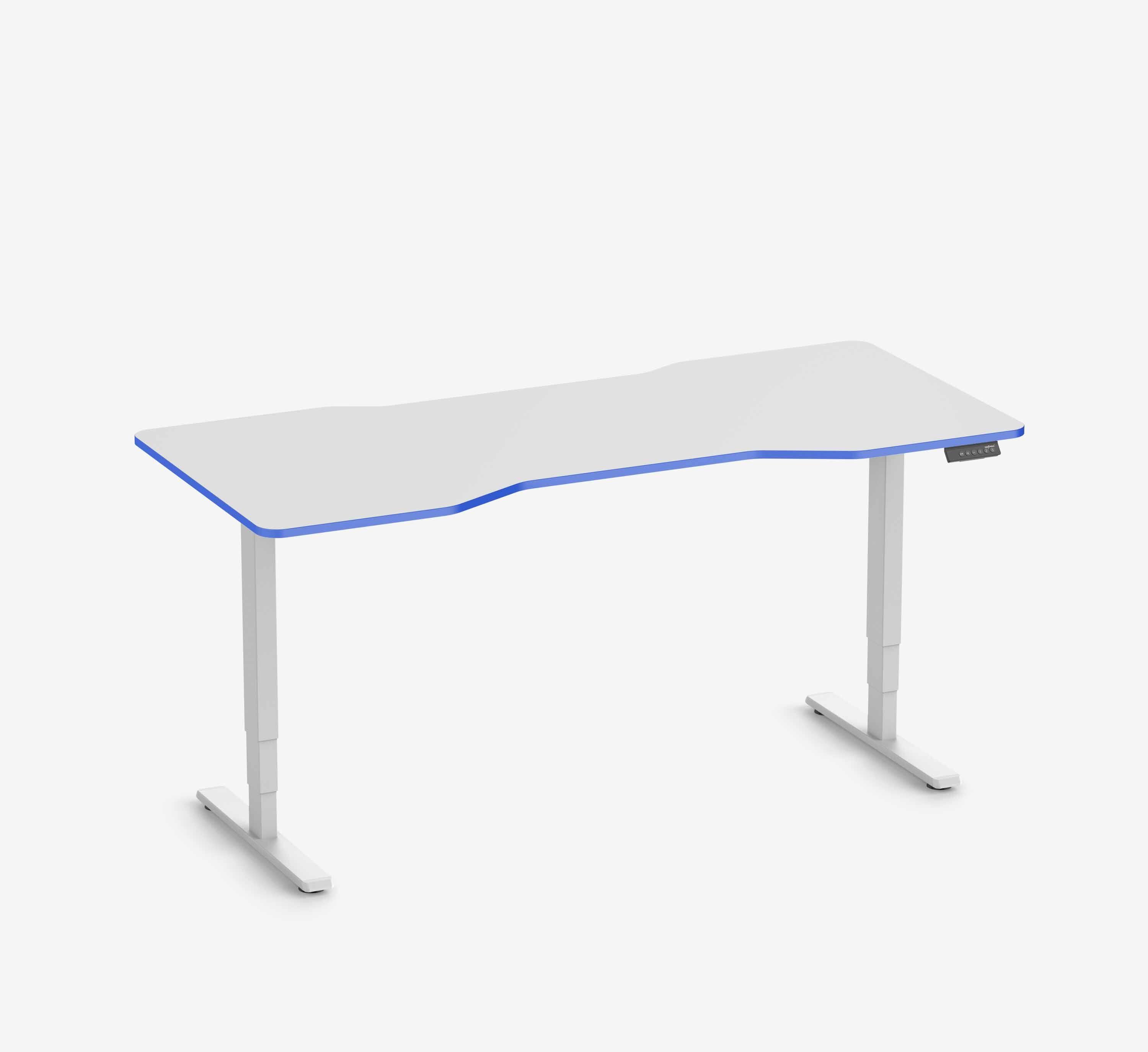 Scrivania da gaming FOKUS - Colore: Nero | Colore bordo: Royal Blue | Forma del piano: Rettangolare | Dimensione: 140x80