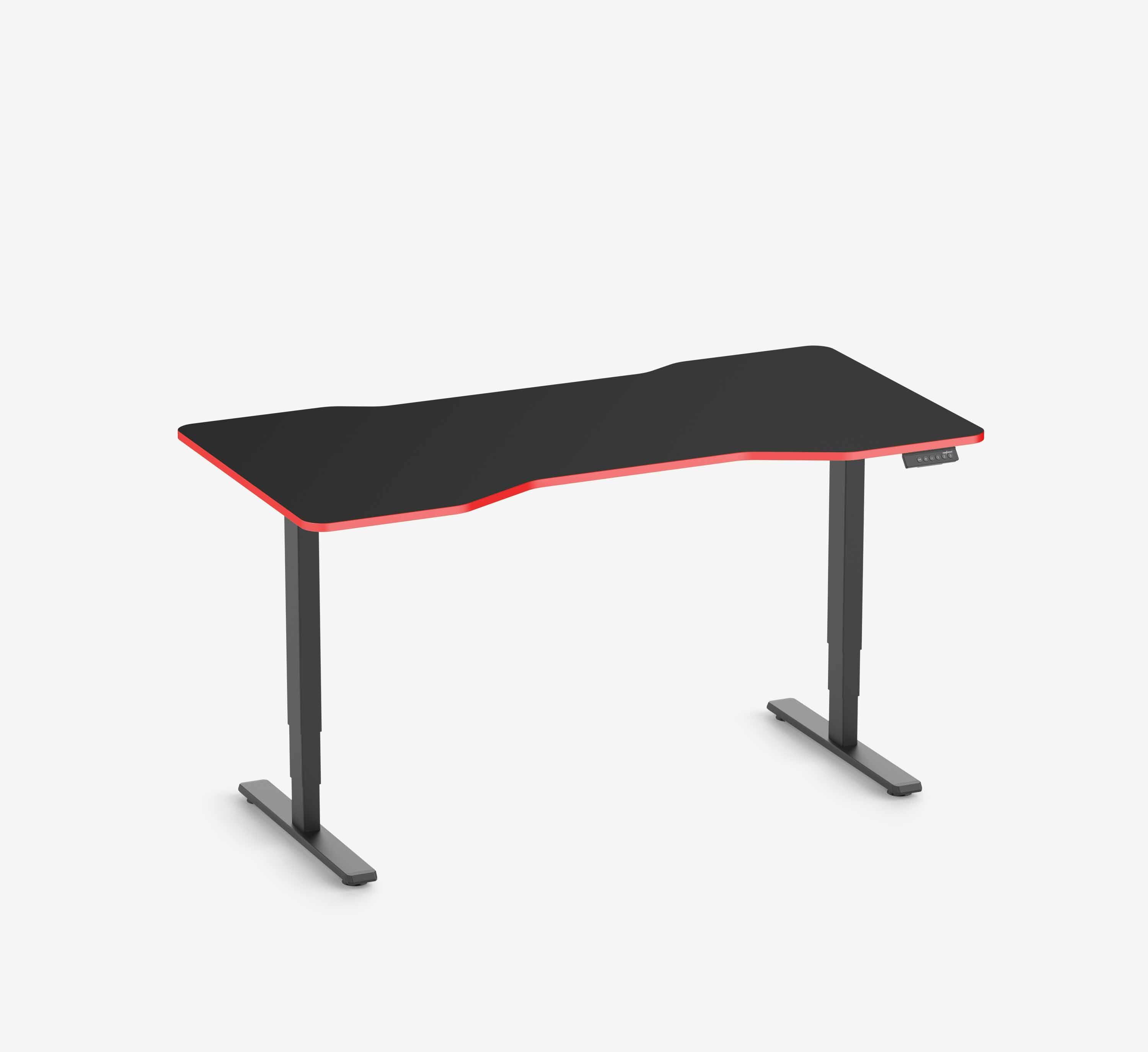 Scrivania da gaming FOKUS - Colore: Nero | Colore bordo: Royal Blue | Forma del piano: Rettangolare | Dimensione: 140x80