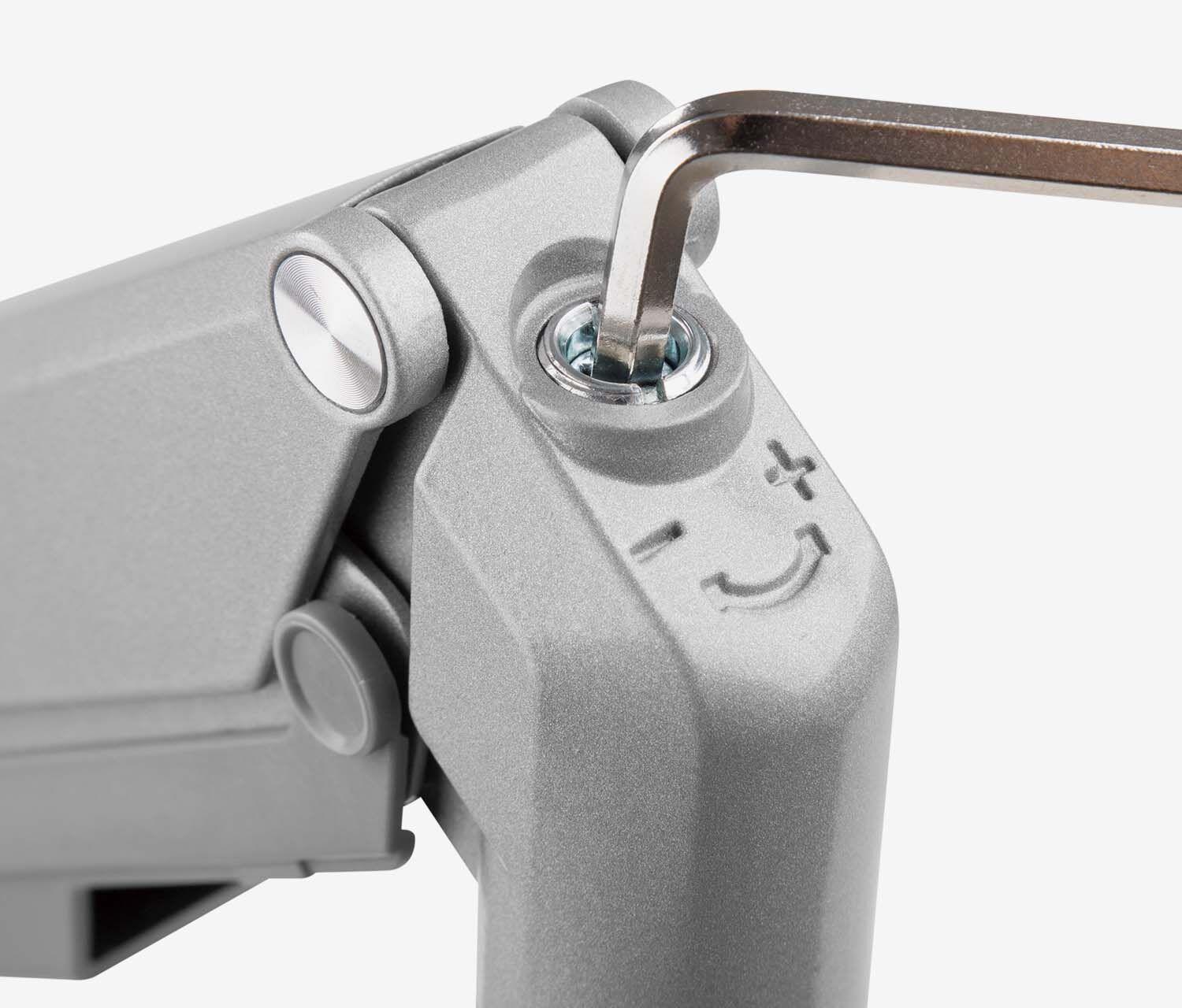 Braccio per monitor con pressione gas Single - argento