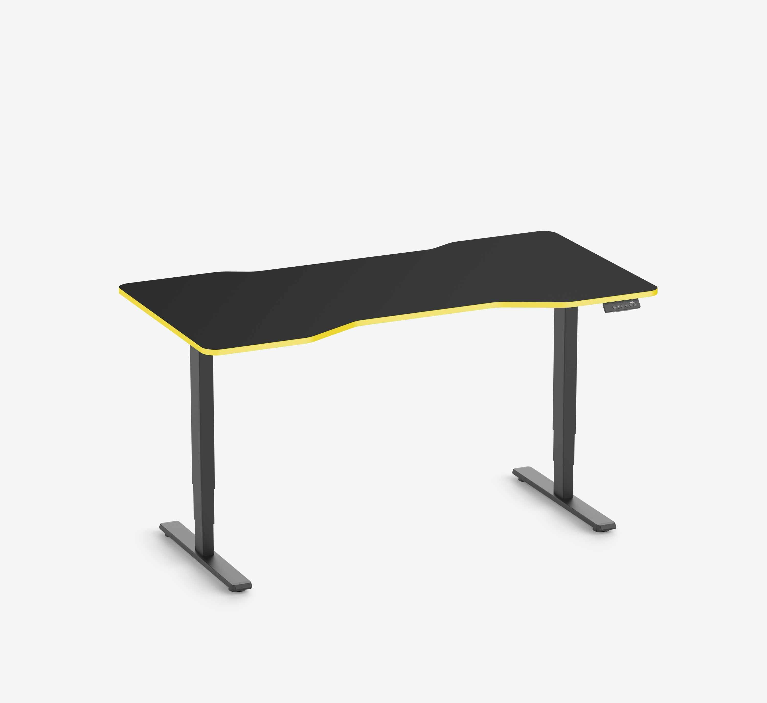 Scrivania da gaming FOKUS - Colore: Nero | Colore bordo: Royal Blue | Forma del piano: Rettangolare | Dimensione: 140x80