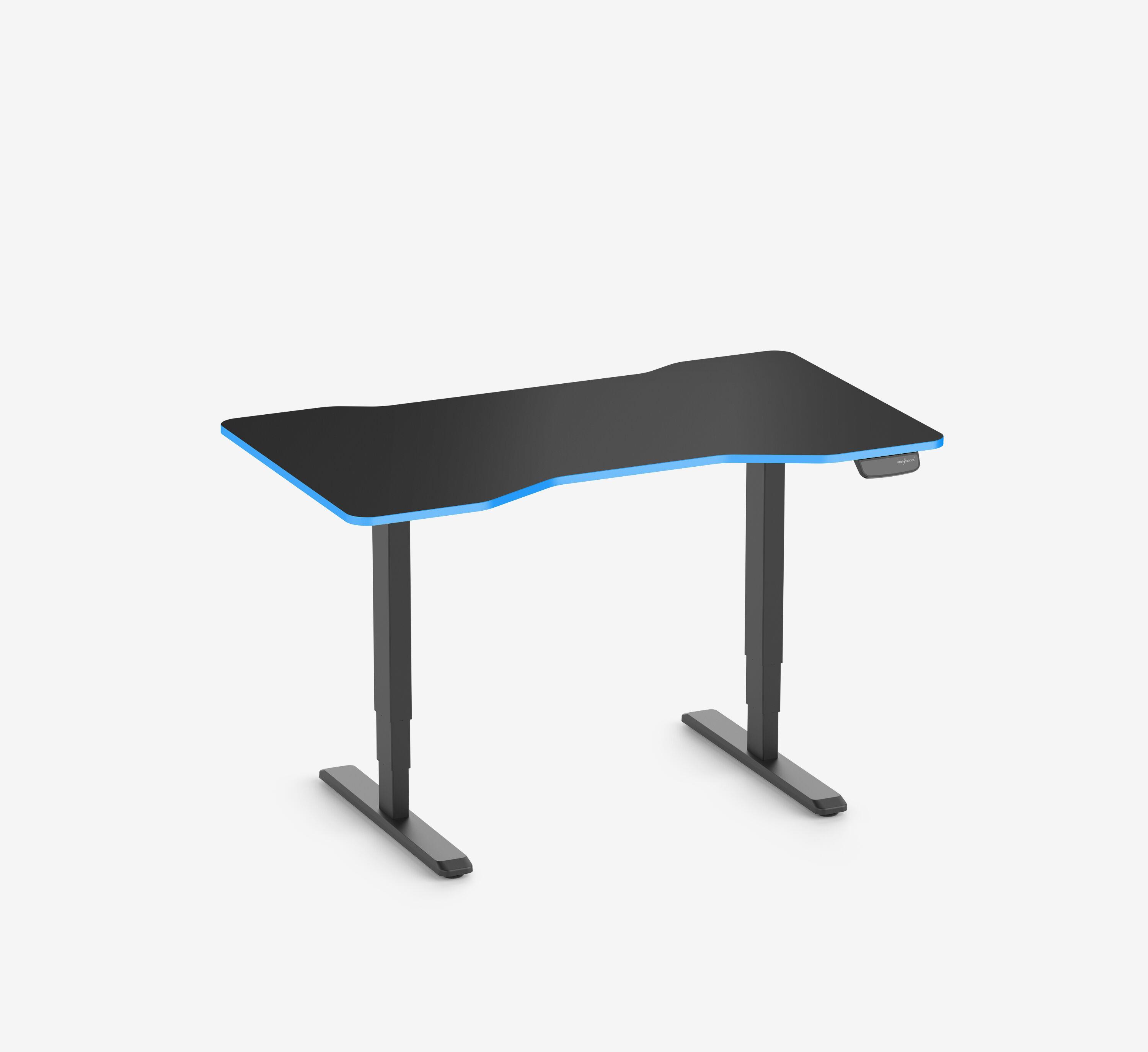 Scrivania da gaming PRIMUS - Colore: Bianco | Dimensione: 140x80 | Forma del piano: Rettangolare | Superficie: Classico | Colore bordo: Yellow Cab