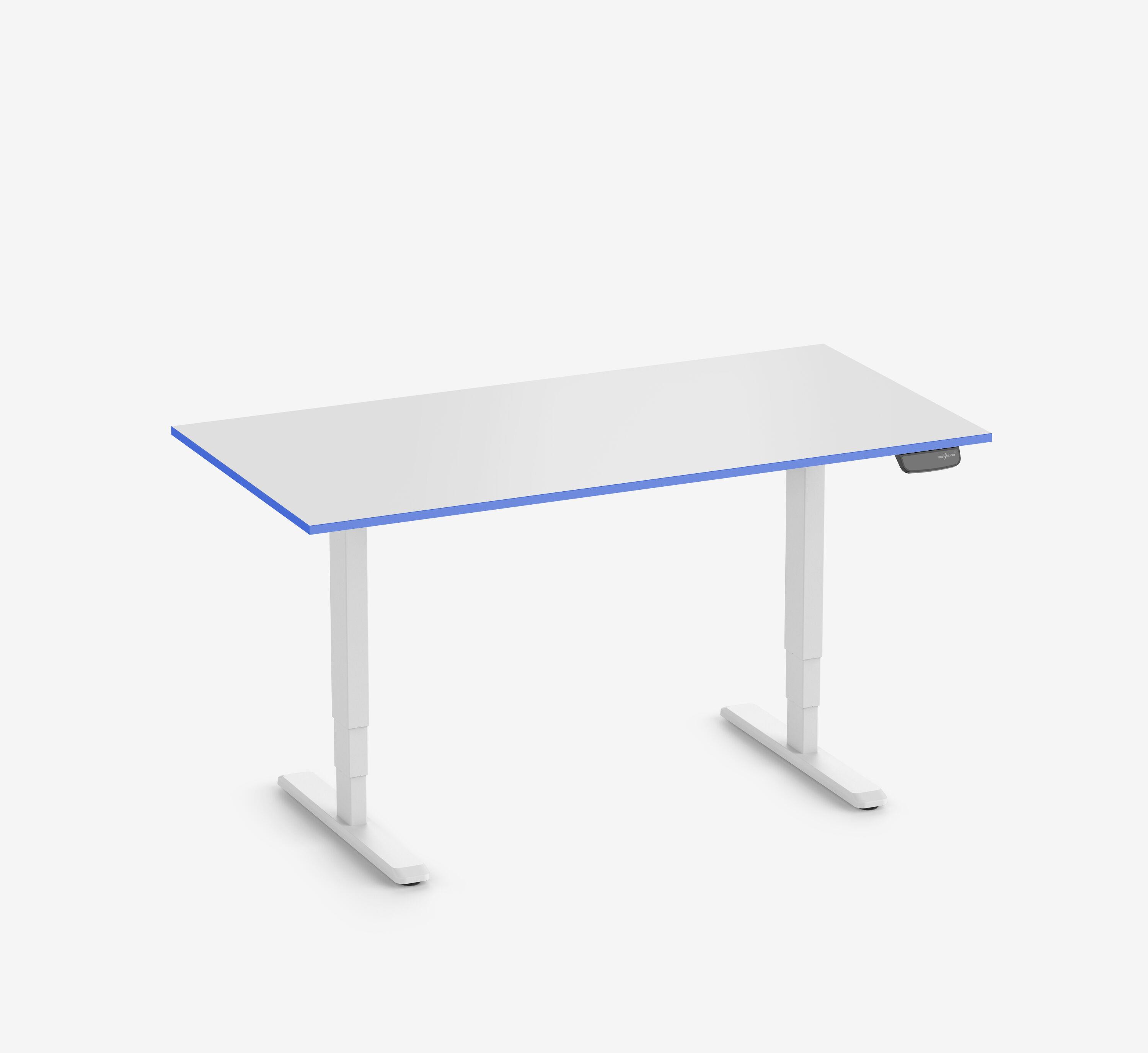 Scrivania da gaming PRIMUS - Colore: Bianco | Dimensione: 140x80 | Forma del piano: Rettangolare | Superficie: Classico | Colore bordo: Yellow Cab