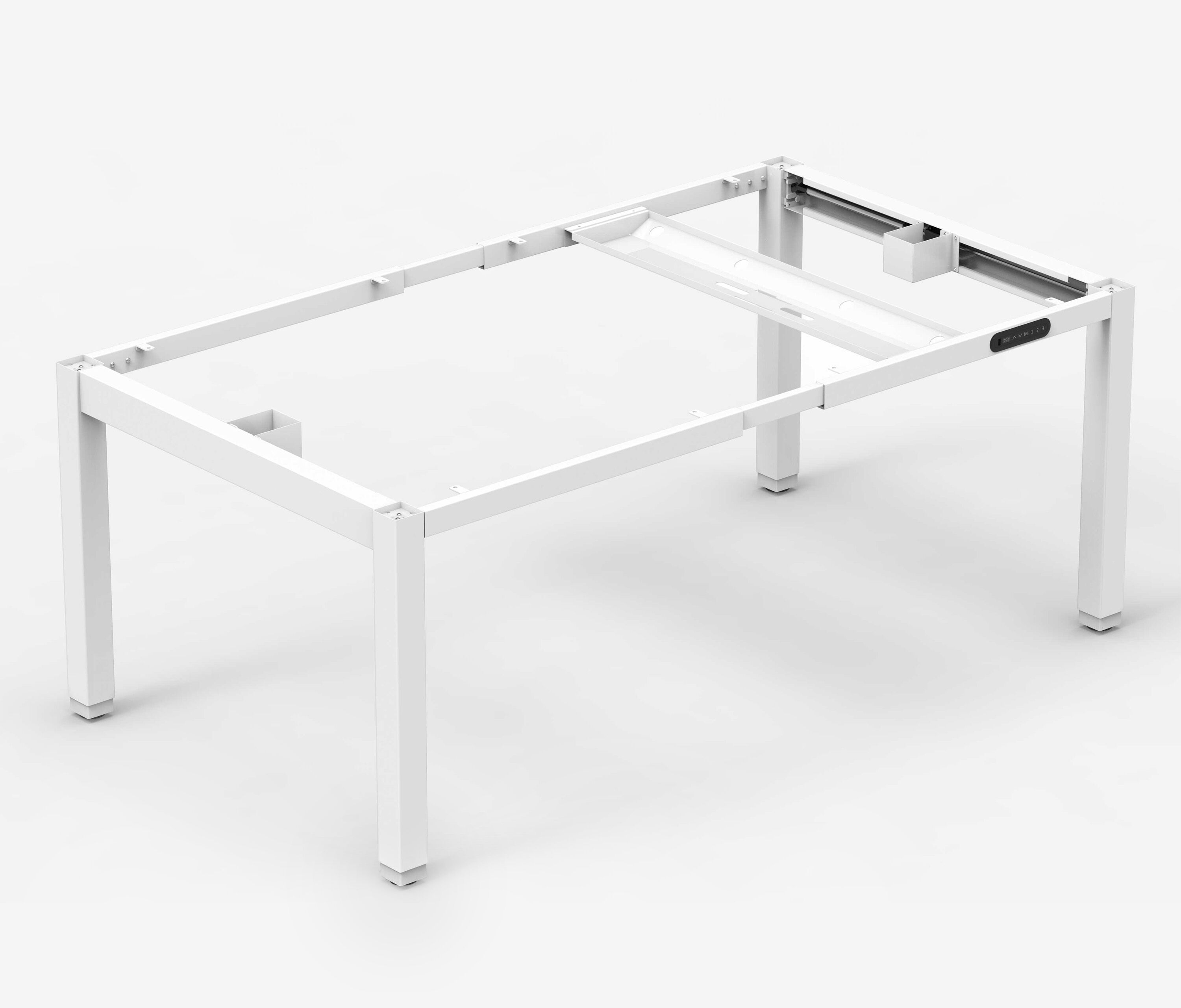 Scrivania PRIMUS a 4 gambe - Colore: Bianco | Dimensione: 160x80 | Decoro: Grigio chiaro