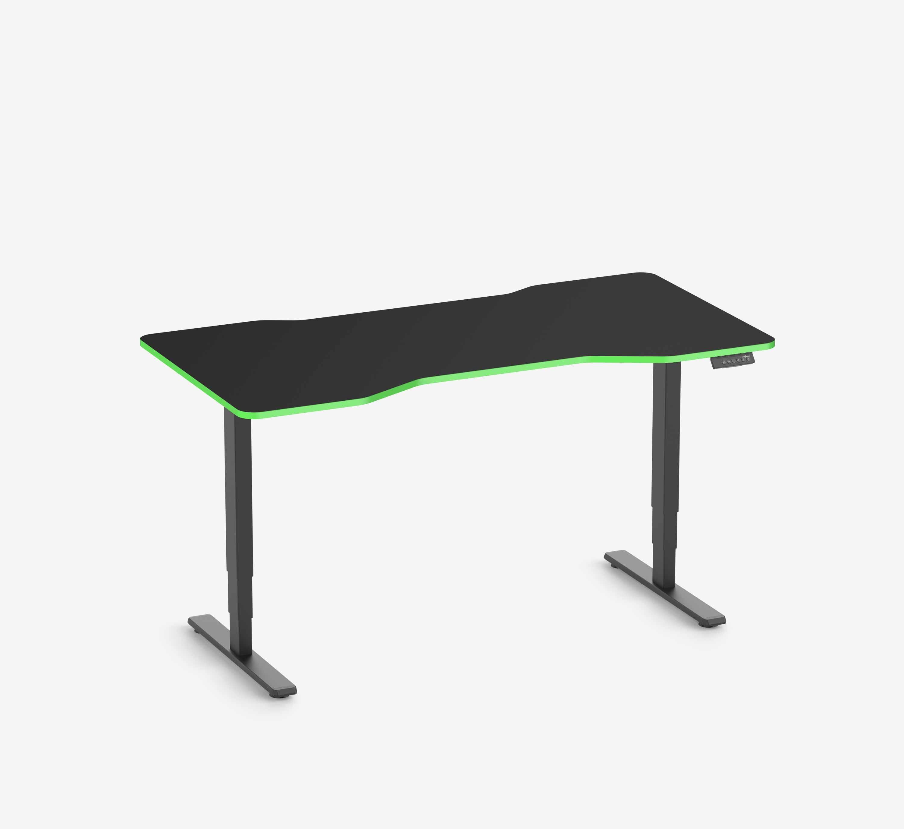 Scrivania da gaming FOKUS - Colore: Nero | Colore bordo: Royal Blue | Forma del piano: Rettangolare | Dimensione: 140x80