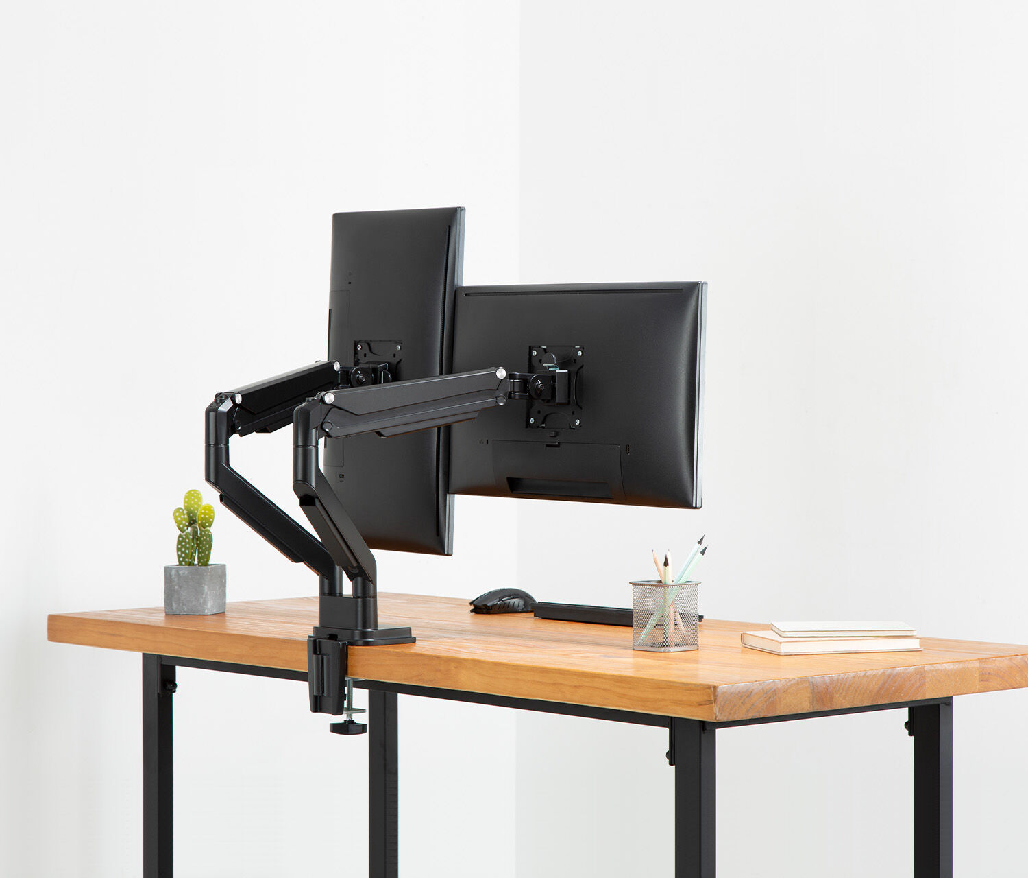 Braccio per monitor con pressione a gas Dual - nero