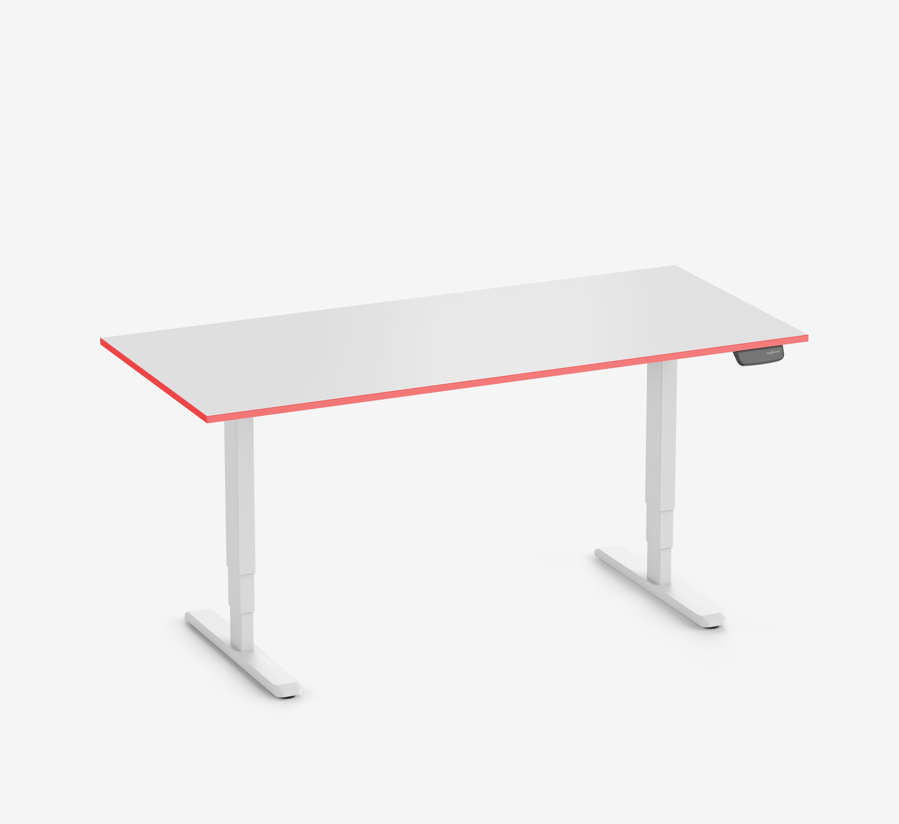 Scrivania da gaming PRIMUS - Colore: Bianco | Dimensione: 140x80 | Forma del piano: Rettangolare | Superficie: Classico | Colore bordo: Yellow Cab