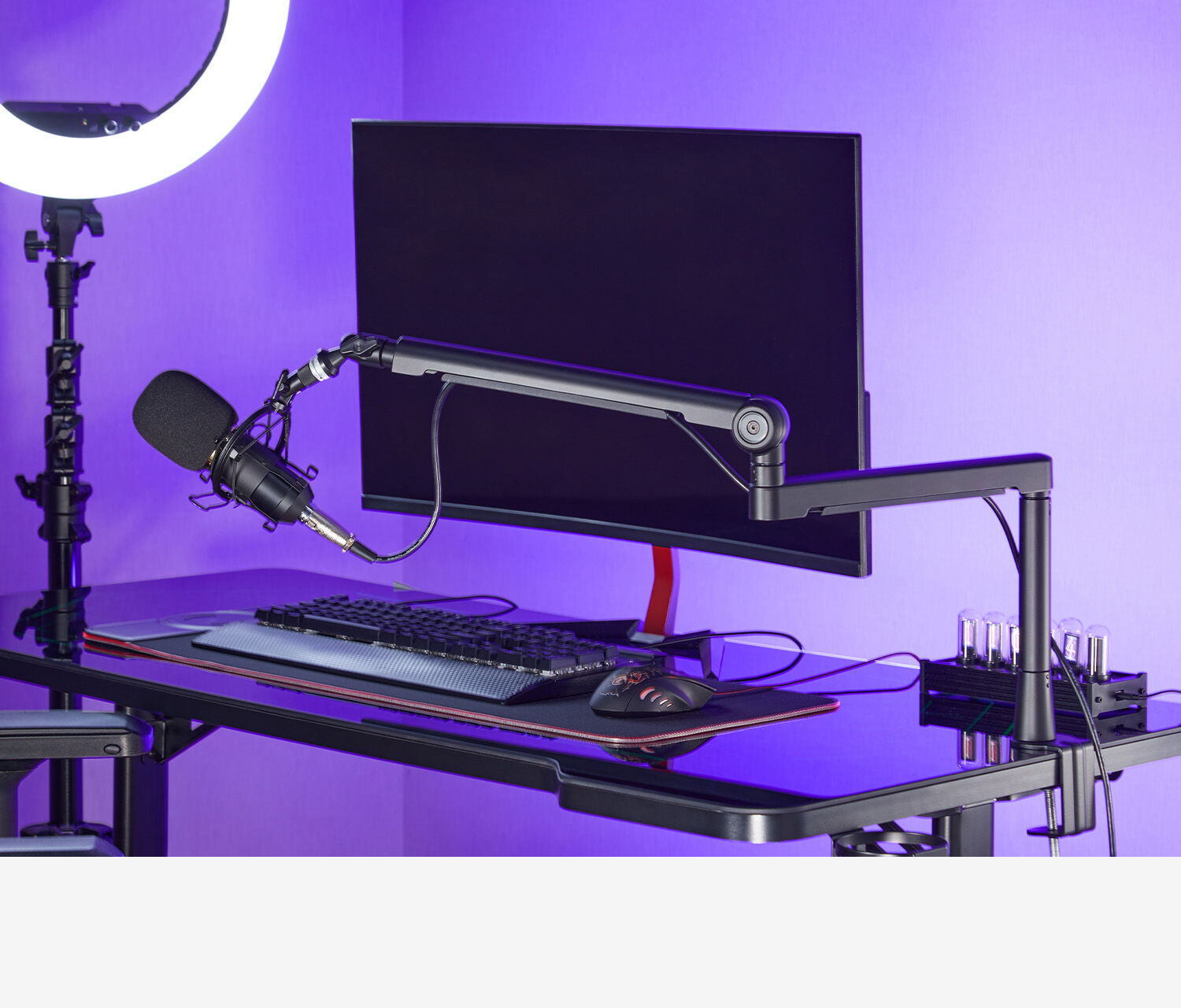 Braccio per microfono/webcam a 3 snodi