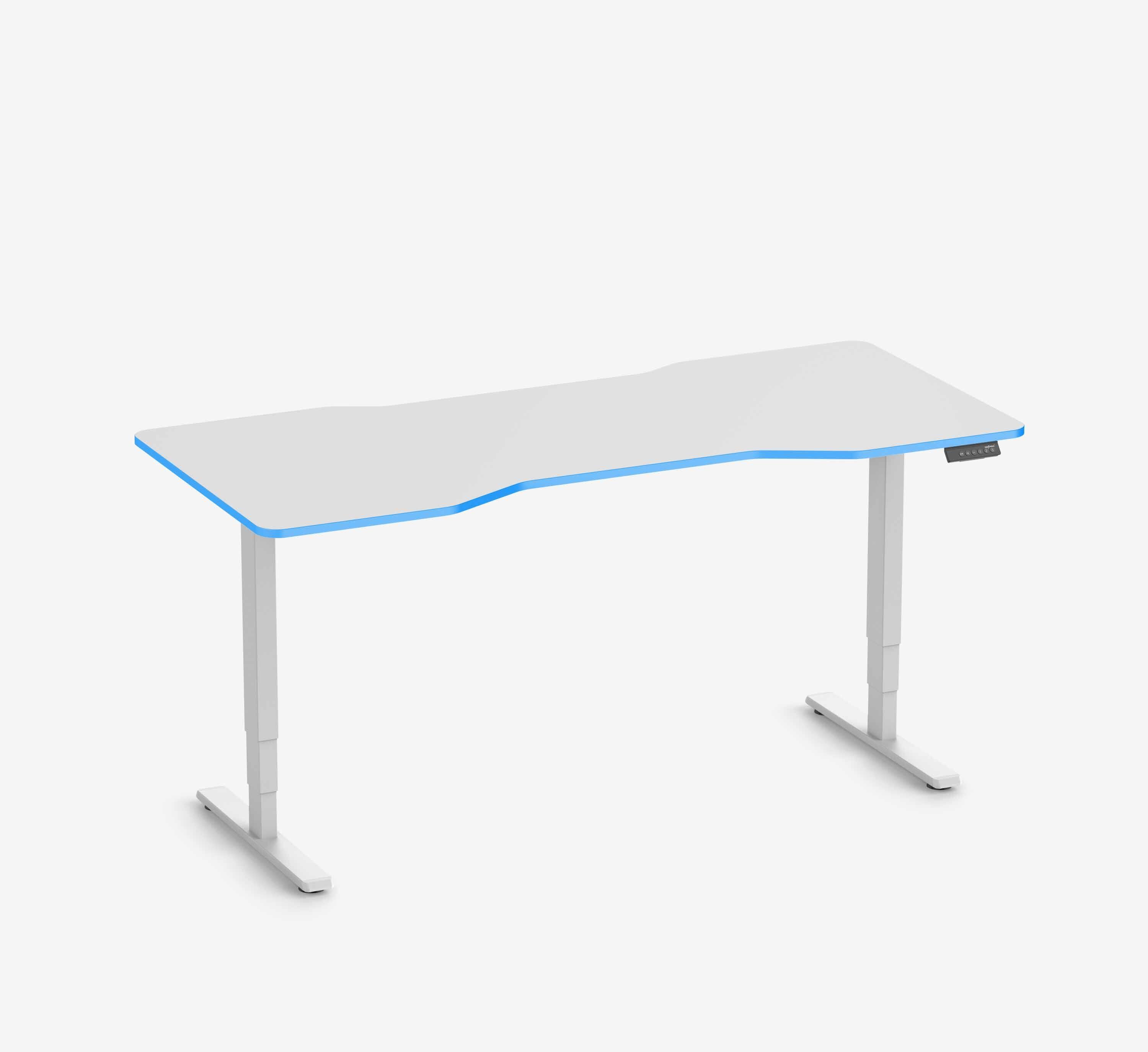 Scrivania da gaming FOKUS - Colore: Nero | Colore bordo: Royal Blue | Forma del piano: Rettangolare | Dimensione: 140x80