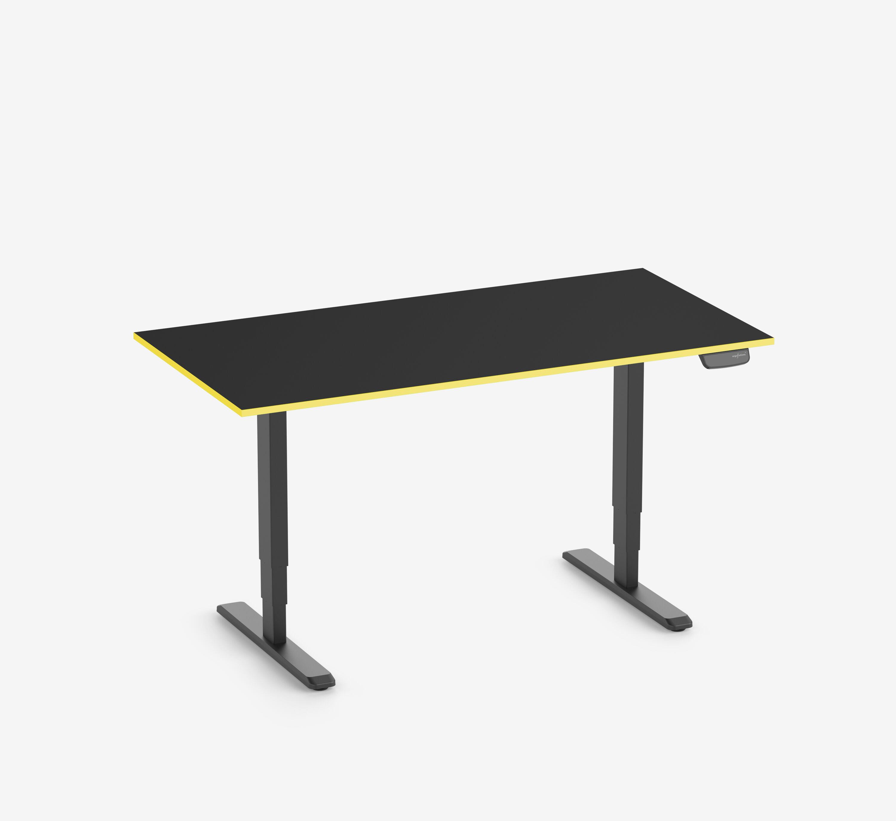 Scrivania da gaming PRIMUS - Colore: Bianco | Dimensione: 140x80 | Forma del piano: Rettangolare | Superficie: Classico | Colore bordo: Yellow Cab