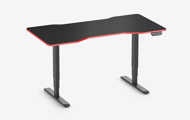 Scrivania da gaming PRIMUS - Colore: Bianco | Dimensione: 140x80 | Forma del piano: Rettangolare | Superficie: Classico | Colore bordo: Yellow Cab