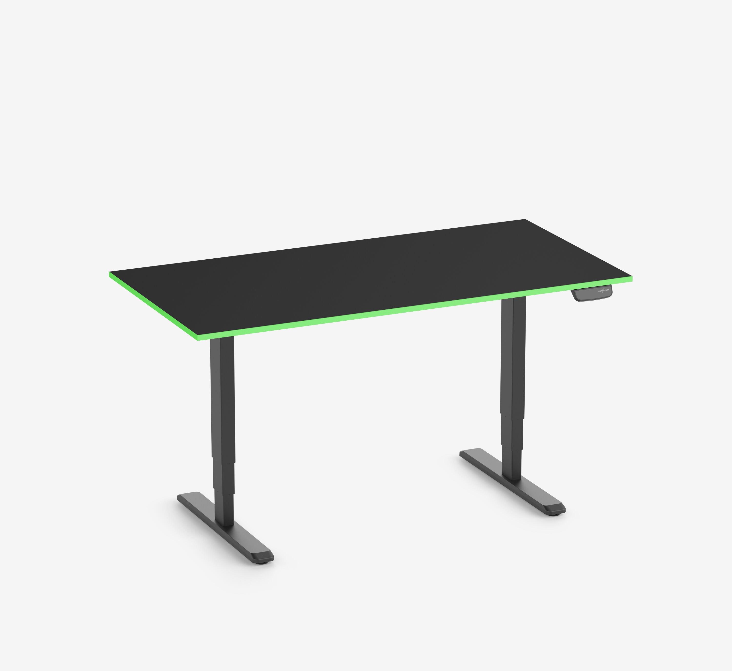 Scrivania da gaming PRIMUS - Colore: Bianco | Dimensione: 140x80 | Forma del piano: Rettangolare | Superficie: Classico | Colore bordo: Yellow Cab