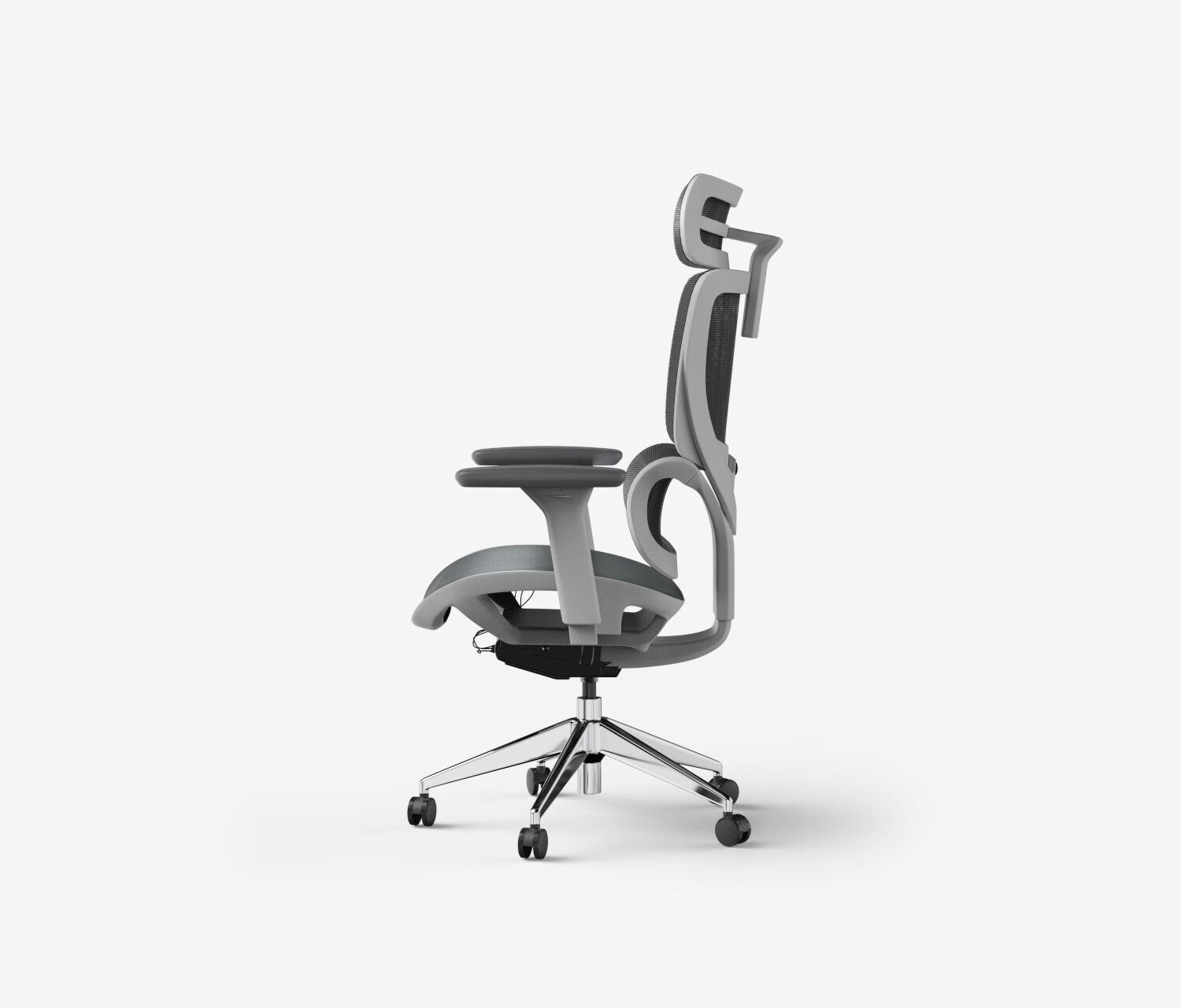 Sedia girevole da ufficio SENTA FX - Colore: Grigio | Molla & Altezza seduta: Normale, altezza seduta 50 - 60 cm | Base a croce: Alu poliert